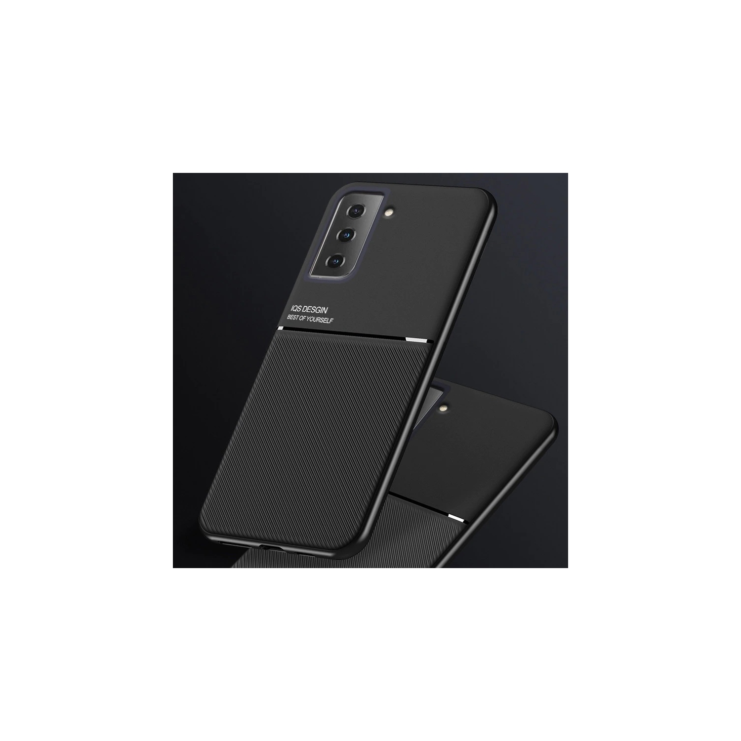 Kelvin Leather Magnetic Texture Slim Matte Back Phone Cove Anti Fall Frosted Stripe Cases For Samsunf Galaxy S21 PLUS -Red