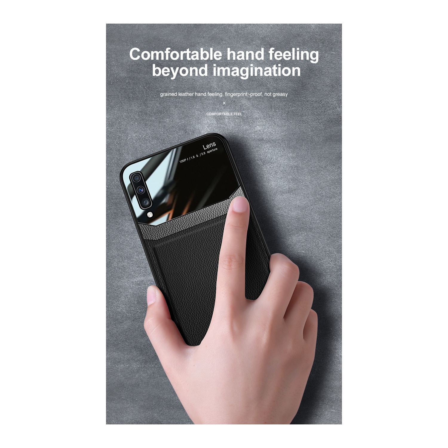 Delfin – Étui en cuir protection anti-glissement pour appareil photo couvercle antichoc plexiglass Étui pour téléphone Étui mince pour Samsung Galaxy