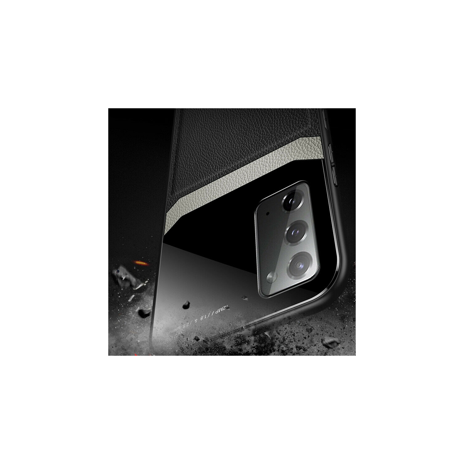 Delfin étui en cuir protection anti Slide couvercle antichoc plexiglass étui de téléphone mince pour Samsung Galaxy S20 FE - Brun