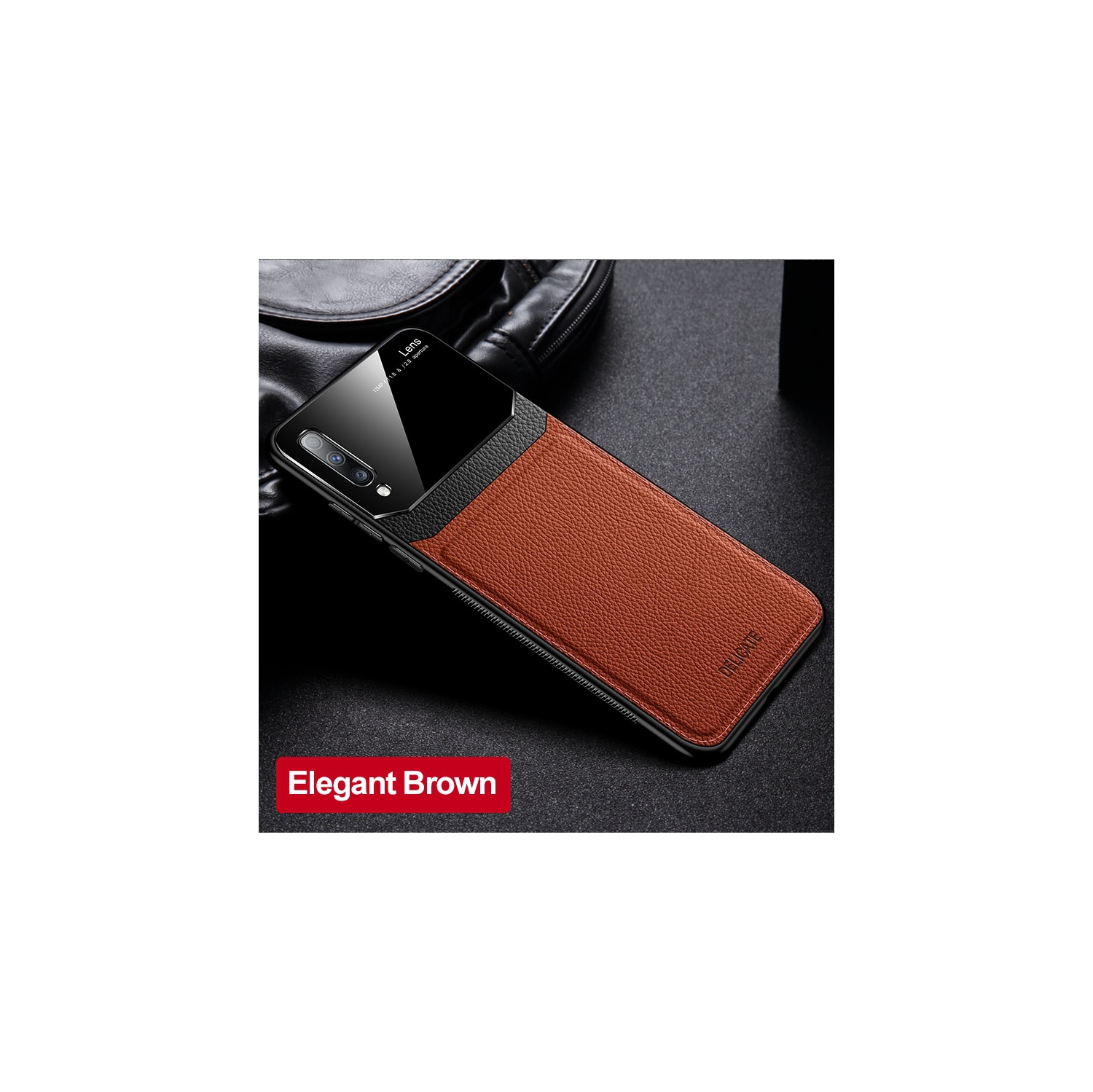 Delfin – Étui en cuir protection anti-glissement pour appareil photo couvercle antichoc plexiglass Étui pour téléphone mince pour Samsung Galaxy NOTE