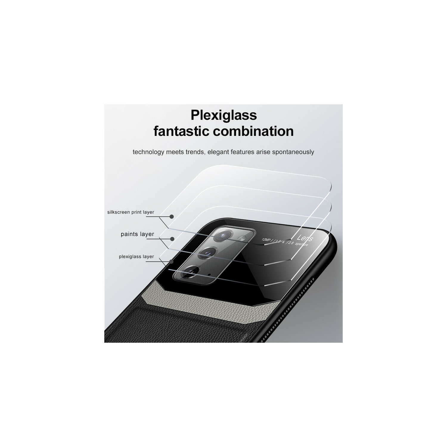 Delfin étui en cuir protection anti Slide Protection antichoc couvercle en plexiglas Étui de téléphone mince de protection pour Galaxy S20 ULTRA DE