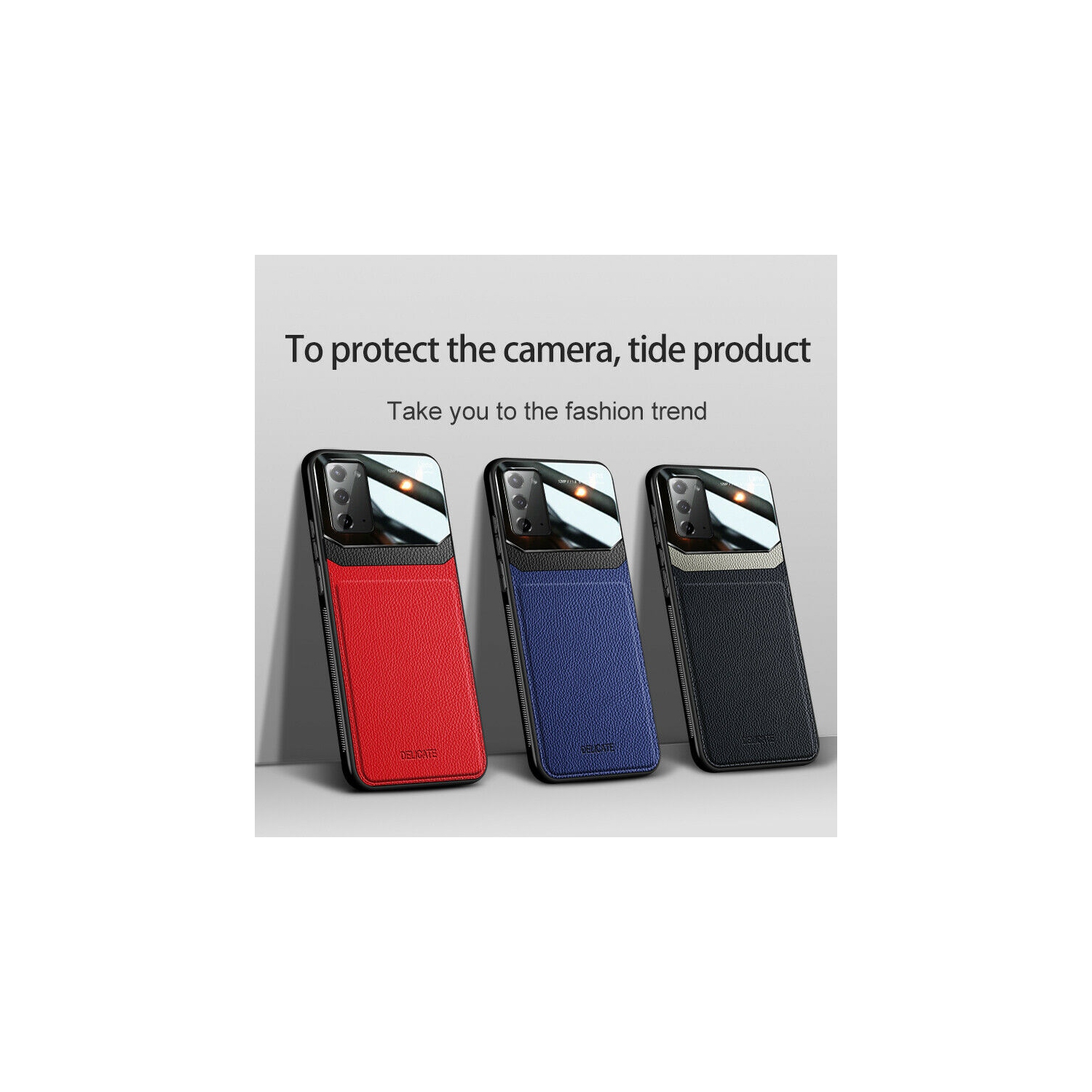 Delfin – Étui en cuir protection anti-glissement pour appareil photo couvercle antichoc plexiglass Étui pour téléphone mince pour Samsung Galaxy NOTE