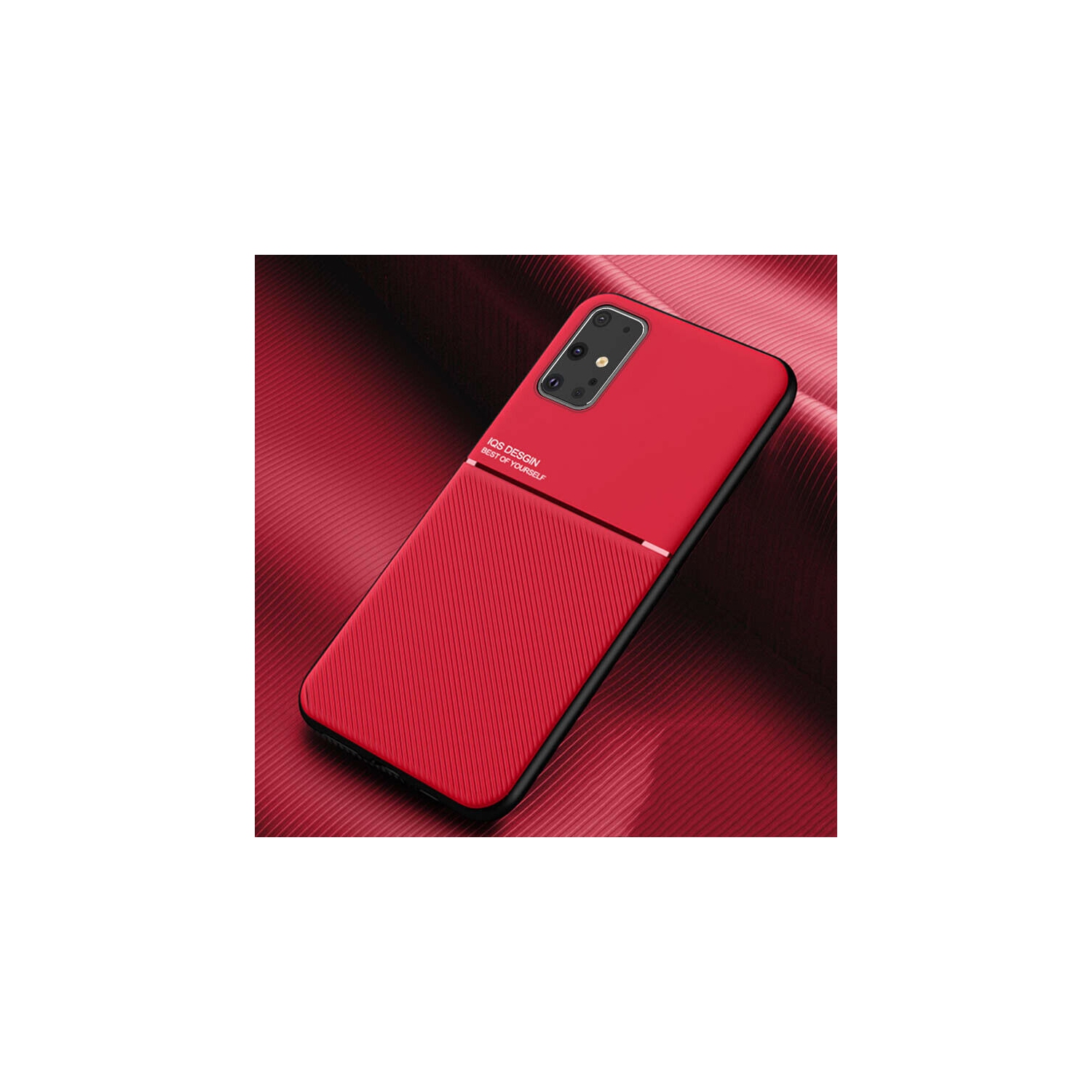 Kelvin Leather Magnetic Texture Slim Matte Back Phone Cove Anti Fall Frosted Stripe Cases For Samsunf Galaxy S20 FE -Red (FREE SHIPPING)