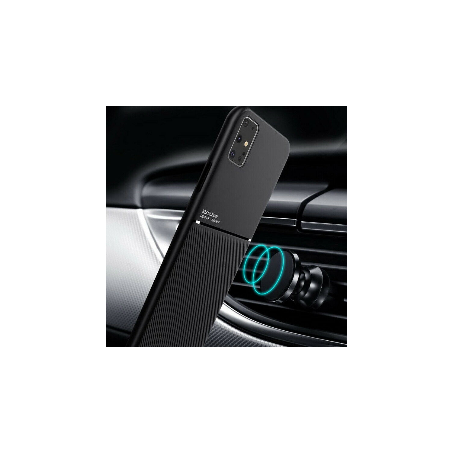 Kelvin Leather Magnetic Texture Slim Matte Back Phone Cove Anti Fall Frosted Stripe Cases For Samsunf Galaxy A52 -Green