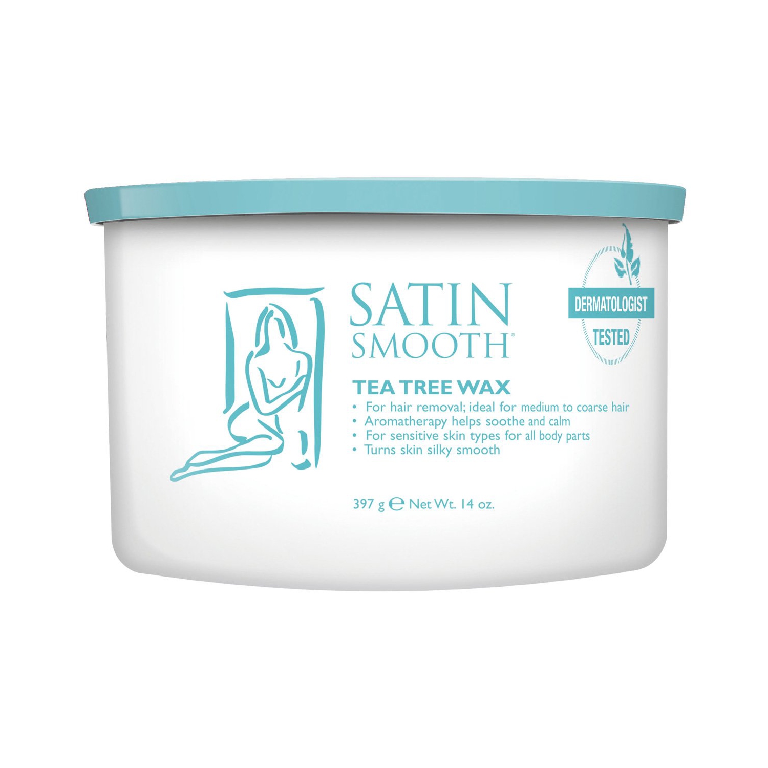 SATIN SMOOTH TEA TREE WAX 14OZ - SSW14TT