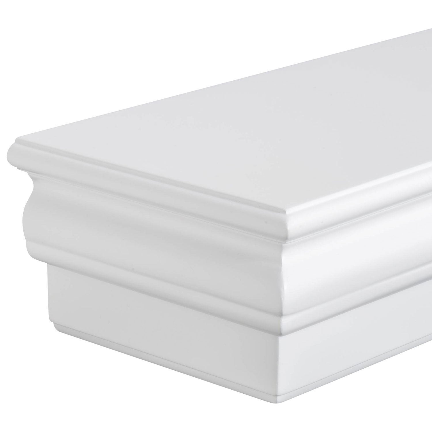 Manteau de cheminée/tablette murale de 45 po en placage de bois Montego d'Elements - Blanc