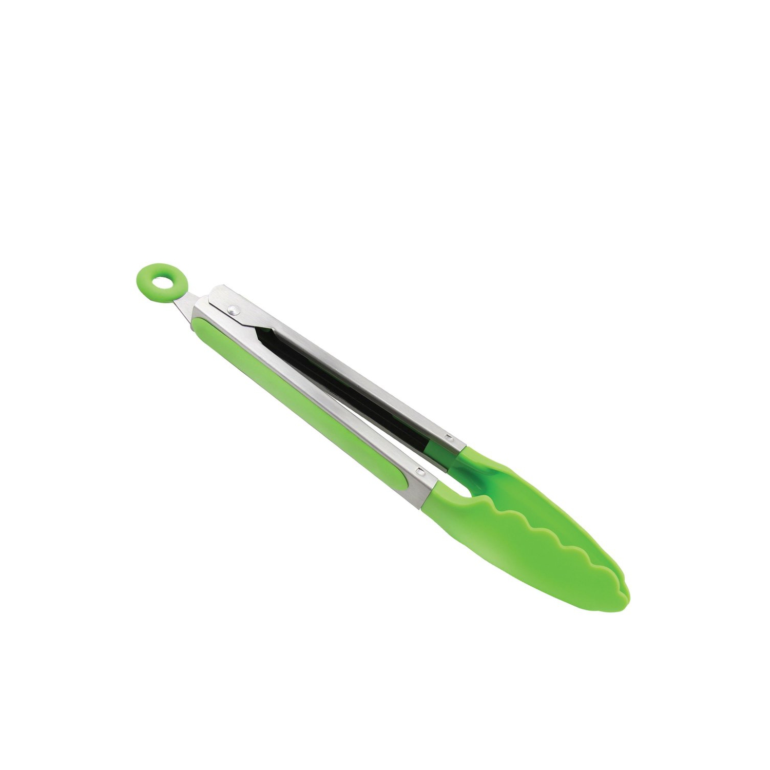 ISTAR Premium Silicone Cooking Tongs, 9-Inch BPA Free Non-Stick Stainless Steel BBQ Grilling Locking Food Tong, Light Green
