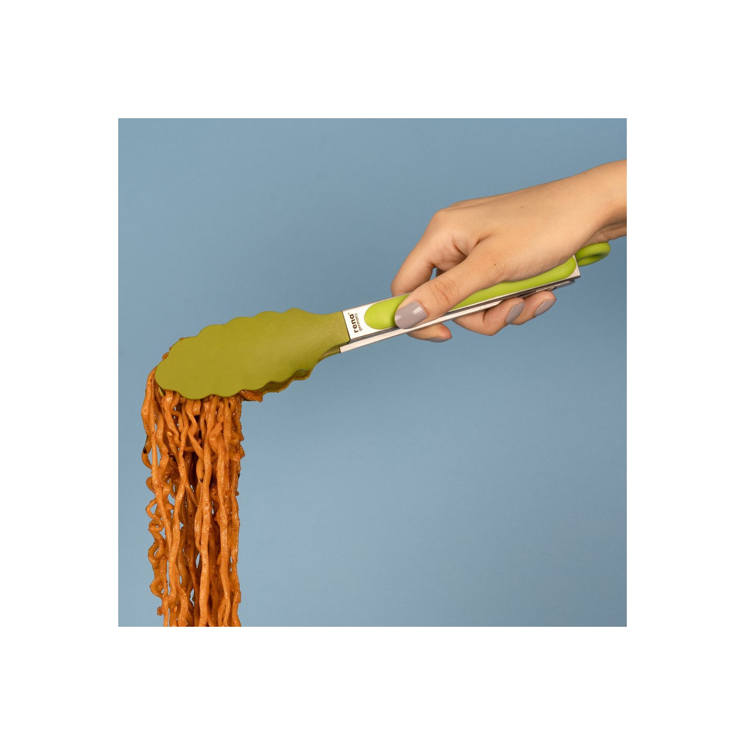 ISTAR Premium Silicone Cooking Tongs, 9-Inch BPA Free Non-Stick Stainless Steel BBQ Grilling Locking Food Tong, Light Green