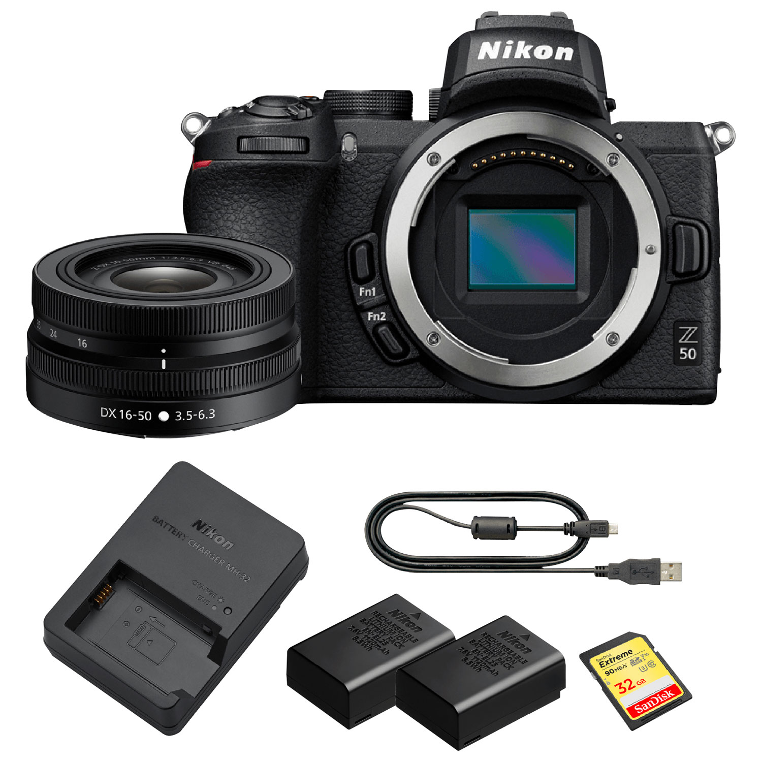 Nikon Z 50 Mirrorless Camera with 16mm-50mm Lens Kit, Extra