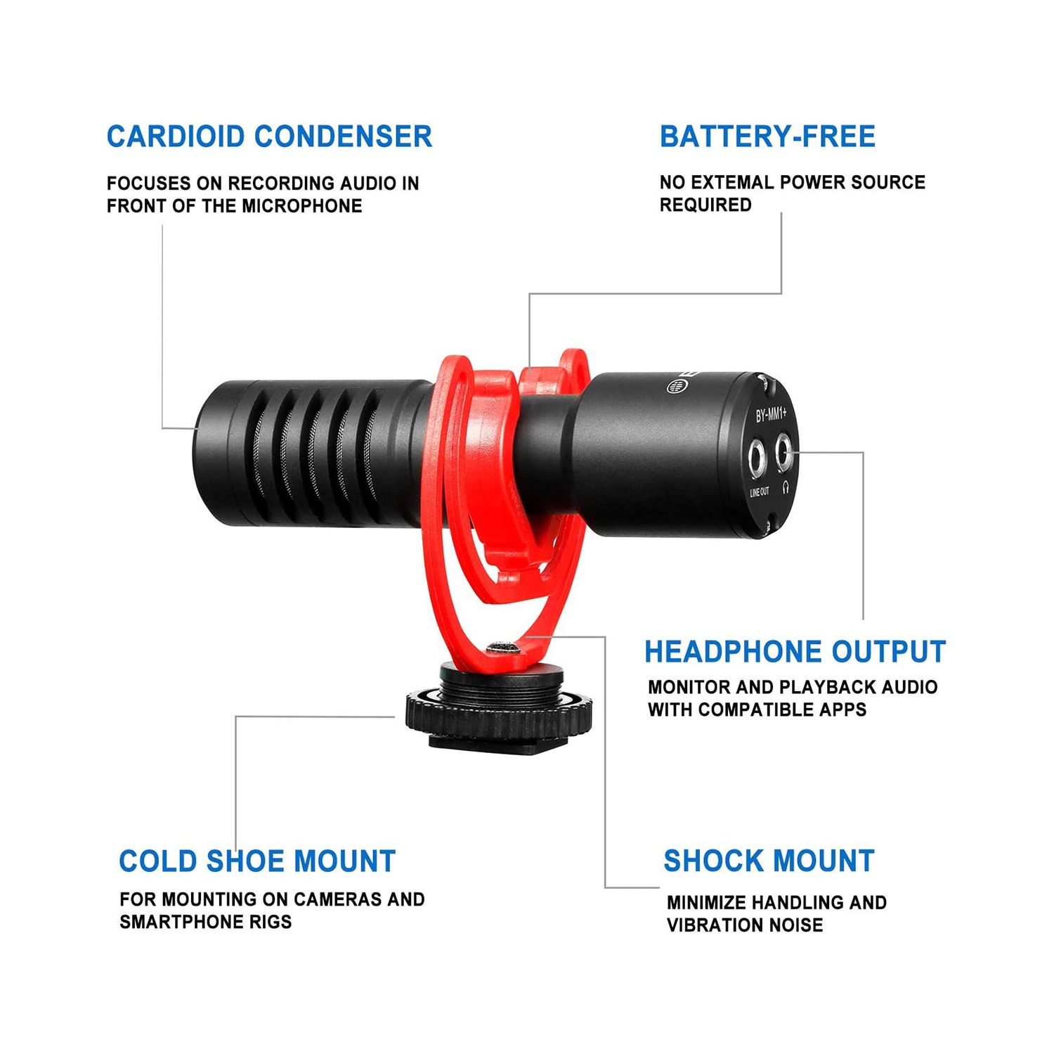 BOYA BY-VG350 Ultimate Smartphone Vlogger Kit with Mini Tripod, Extension Tube, LED Light
