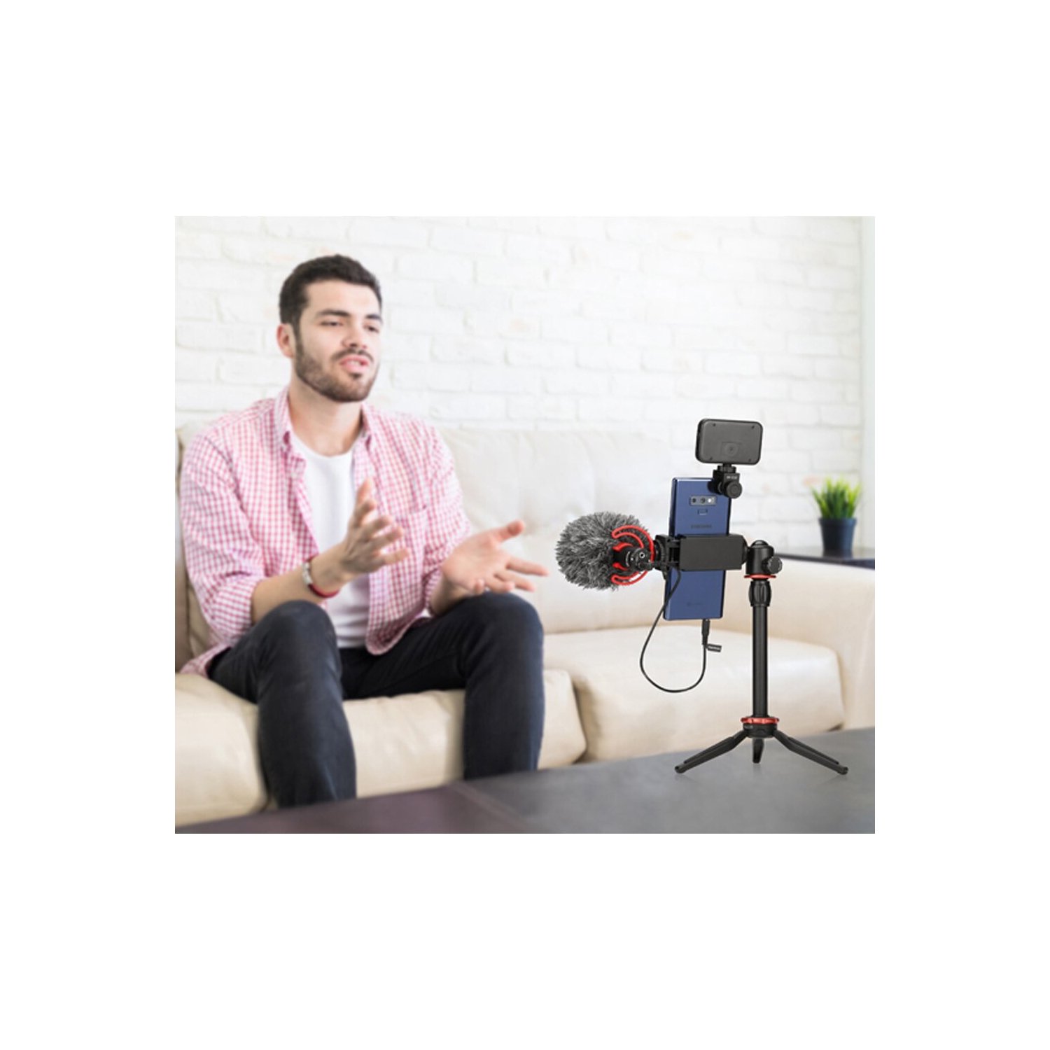 BOYA BY-VG350 Ultimate Smartphone Vlogger Kit with Mini Tripod, Extension Tube, LED Light