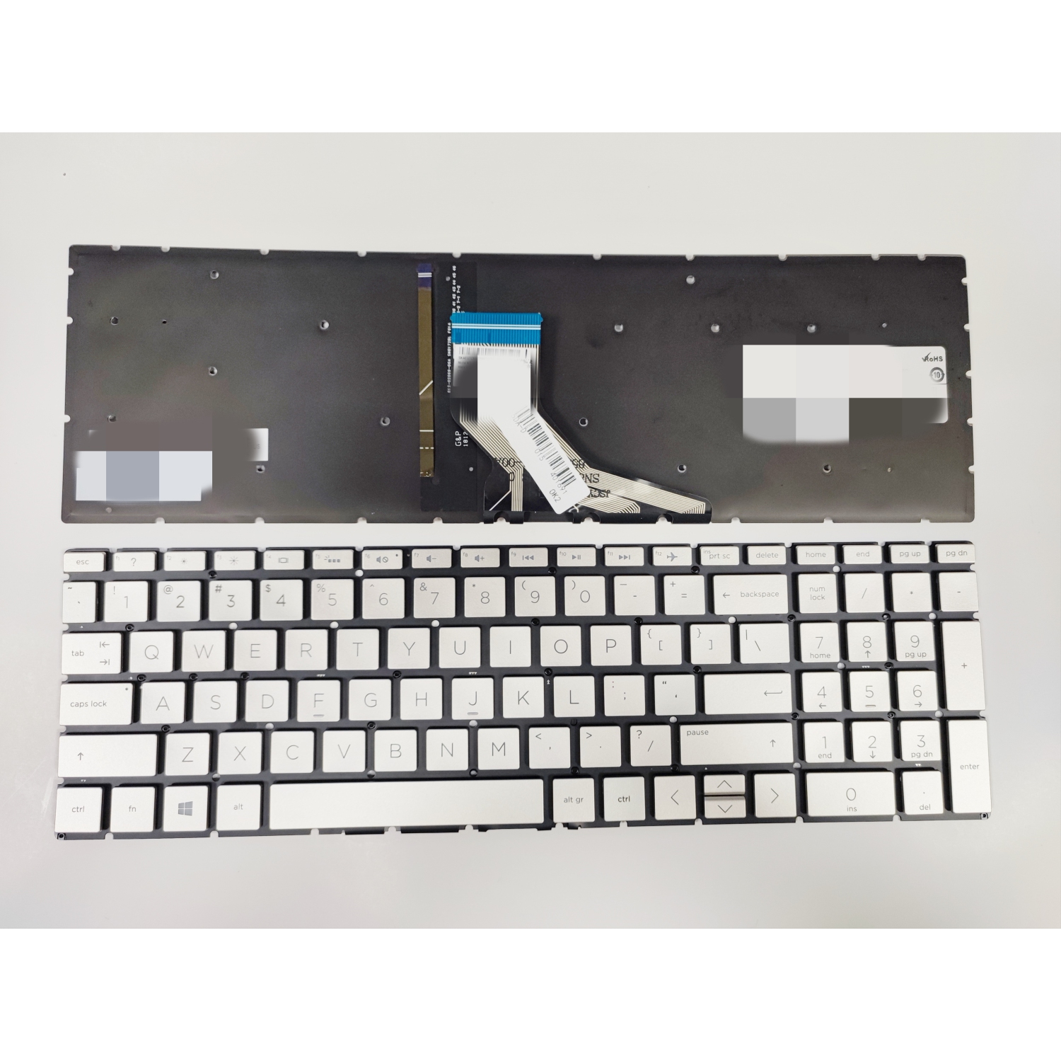 New Silver Backlit keyboard For HP 15-CN 15-CP 15-CS,15-EC 15-DA 15-DB 15-DF,15-DR 15-CN 15-CW 15-CR 15-CS 250 255 G7 17-CA,17-CD 17-BY TPN-C135, TPN-C136 Series US