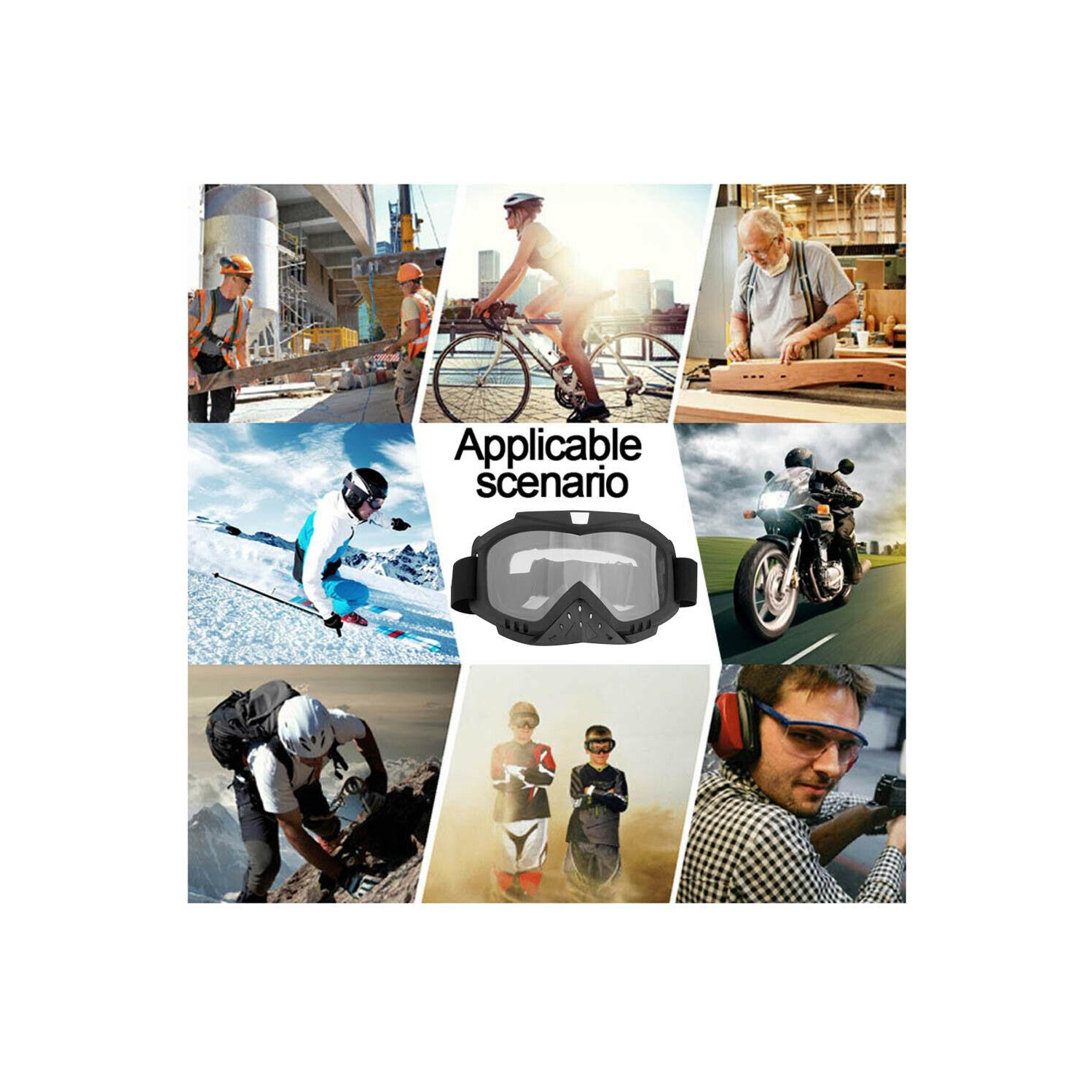 Windproof Motorcycle Goggles Skiing Cycling Motocross Glasses