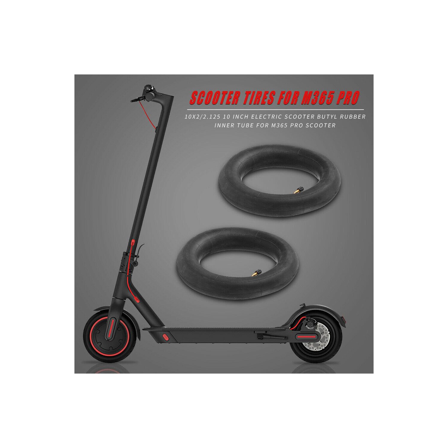 Tube intérieur pneumatique en caoutchouc 10x2,5/2.15 Trottinette électrique pour M365 PRO (2 pièces