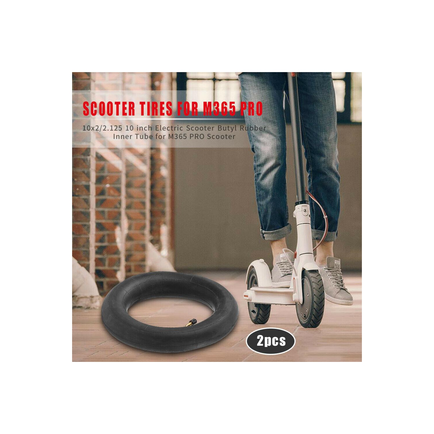 Tube intérieur pneumatique en caoutchouc 10x2,5/2.15 Trottinette électrique pour M365 PRO (2 pièces