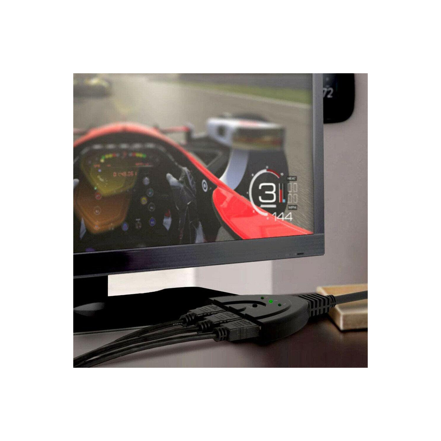 3 Port HDMI-compatible HUB Switch 1080P HD 3 in 1 out Video Audio Splitter