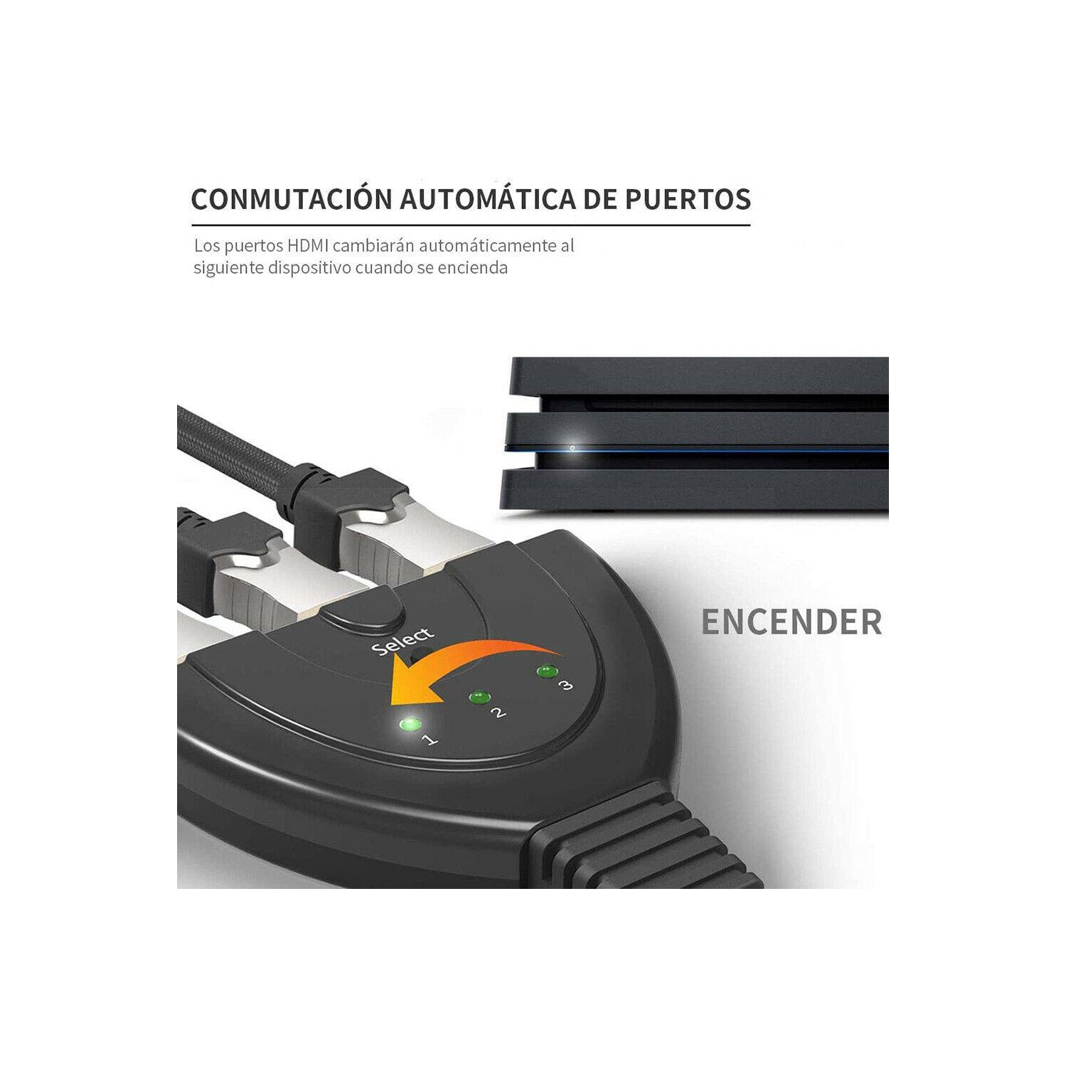 3 Port HDMI-compatible HUB Switch 1080P HD 3 in 1 out Video Audio Splitter