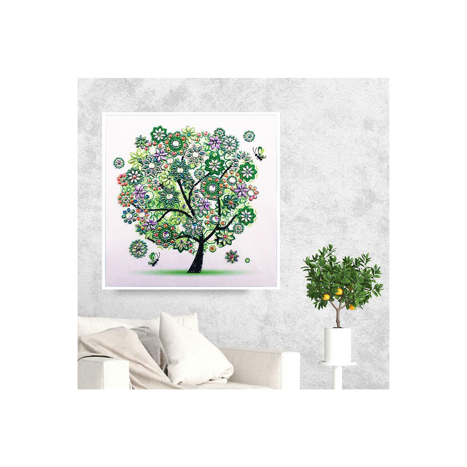 Ensemble de broderie de croix de l'arbre à diamant en forme spéciale 5D bricoleur