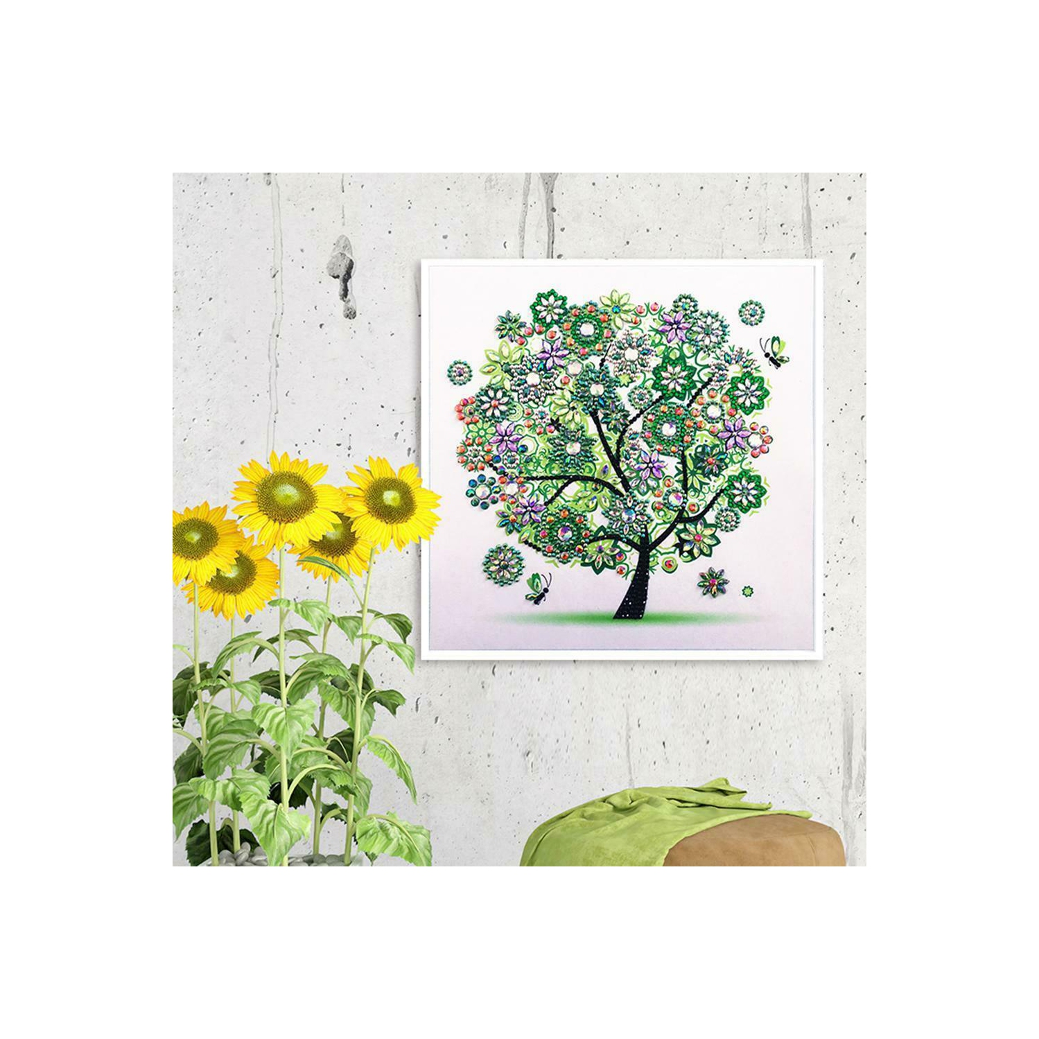 Ensemble de broderie de croix de l'arbre à diamant en forme spéciale 5D bricoleur