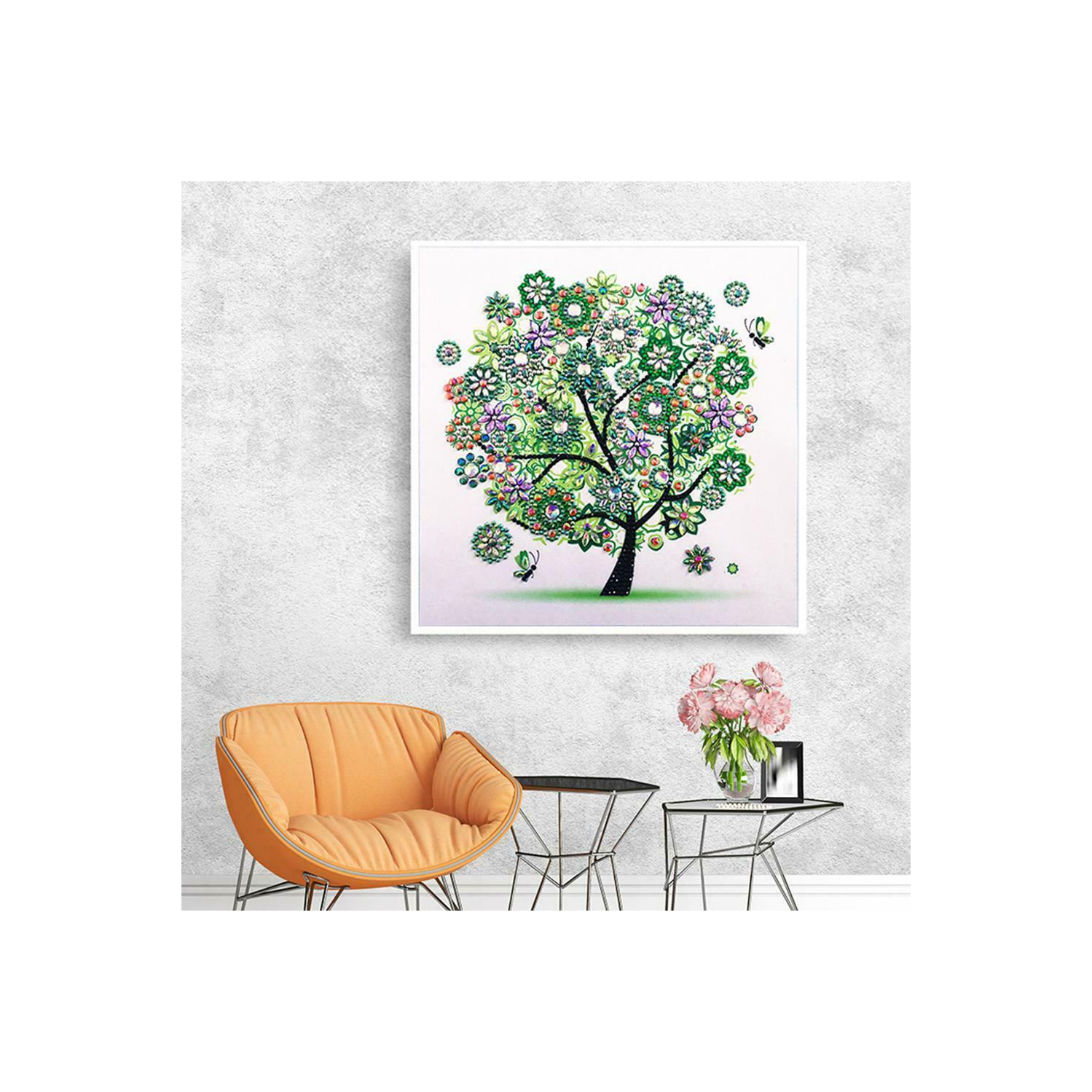 Ensemble de broderie de croix de l'arbre à diamant en forme spéciale 5D bricoleur