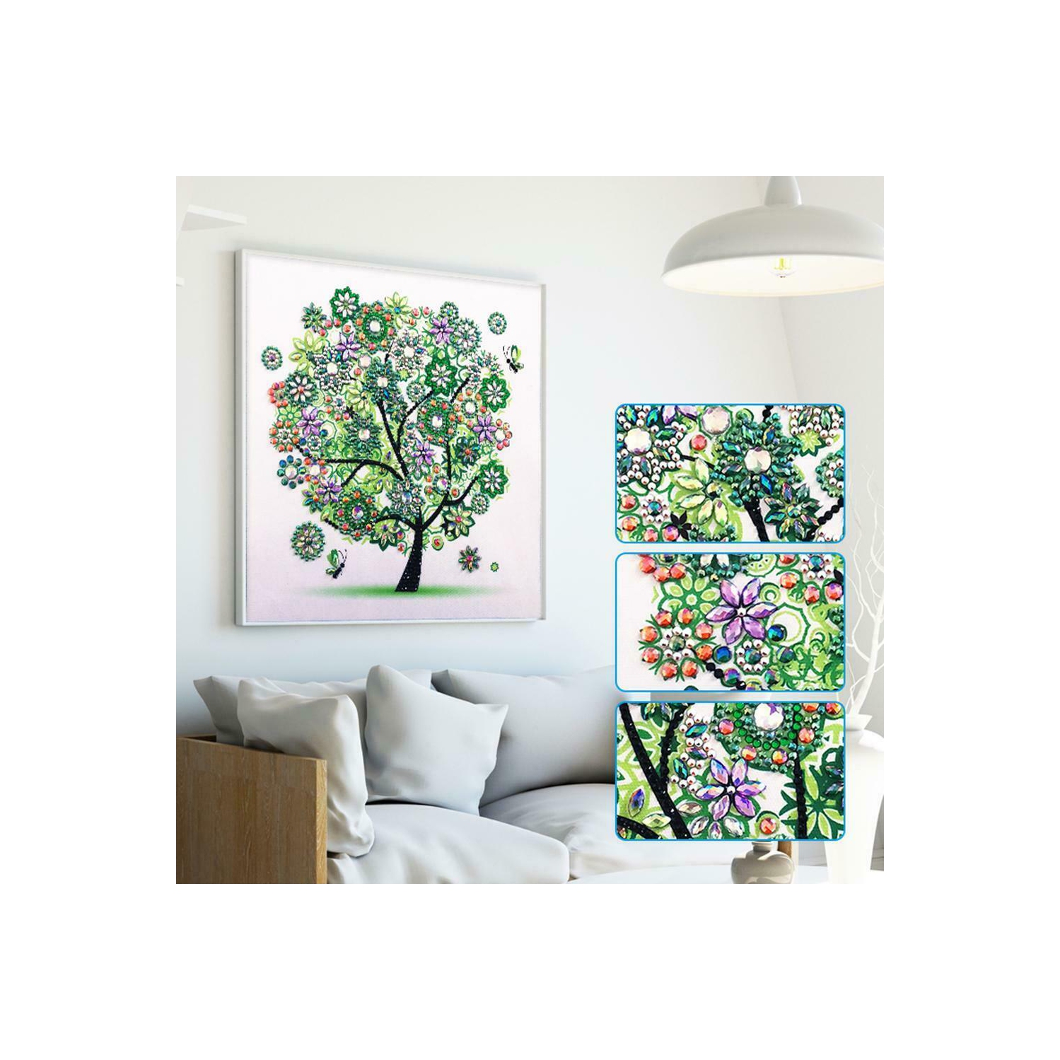 Ensemble de broderie de croix de l'arbre à diamant en forme spéciale 5D bricoleur