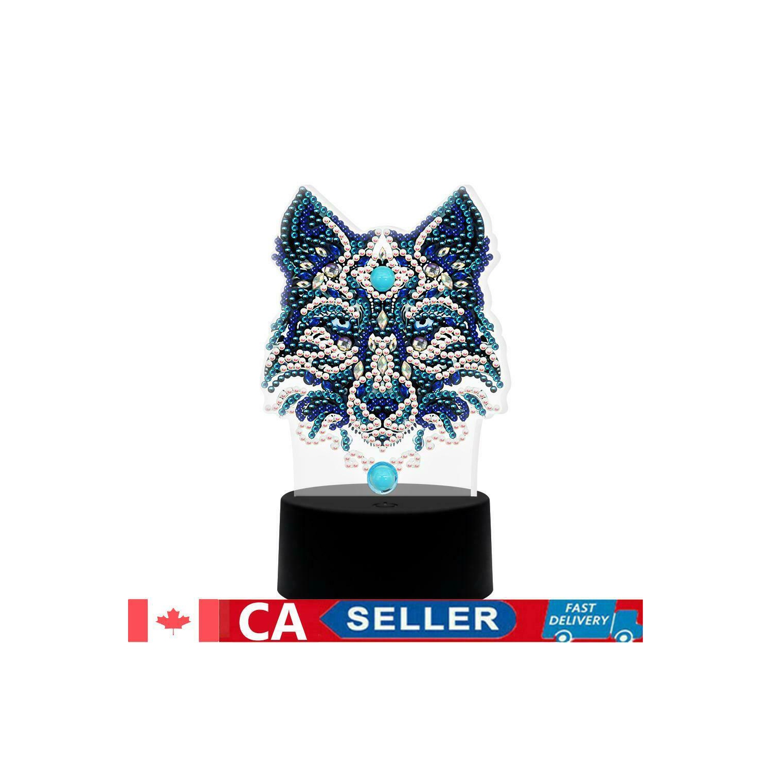 DIY Wolf Diamond Painting LED Light Embroidery Night Lamp Home Desk Decor