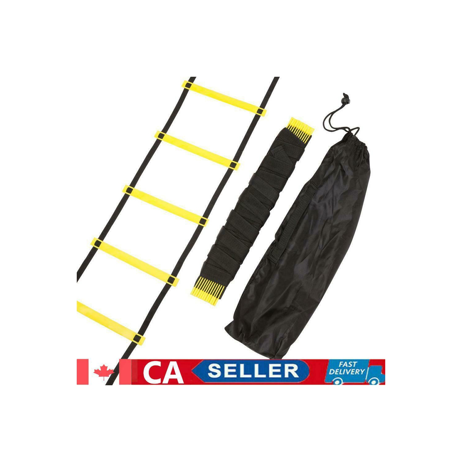 Échelle d'agilité durable de 18 pi à 12 barreaux pour l'entraînement à la vitesse de soccer de 6 m