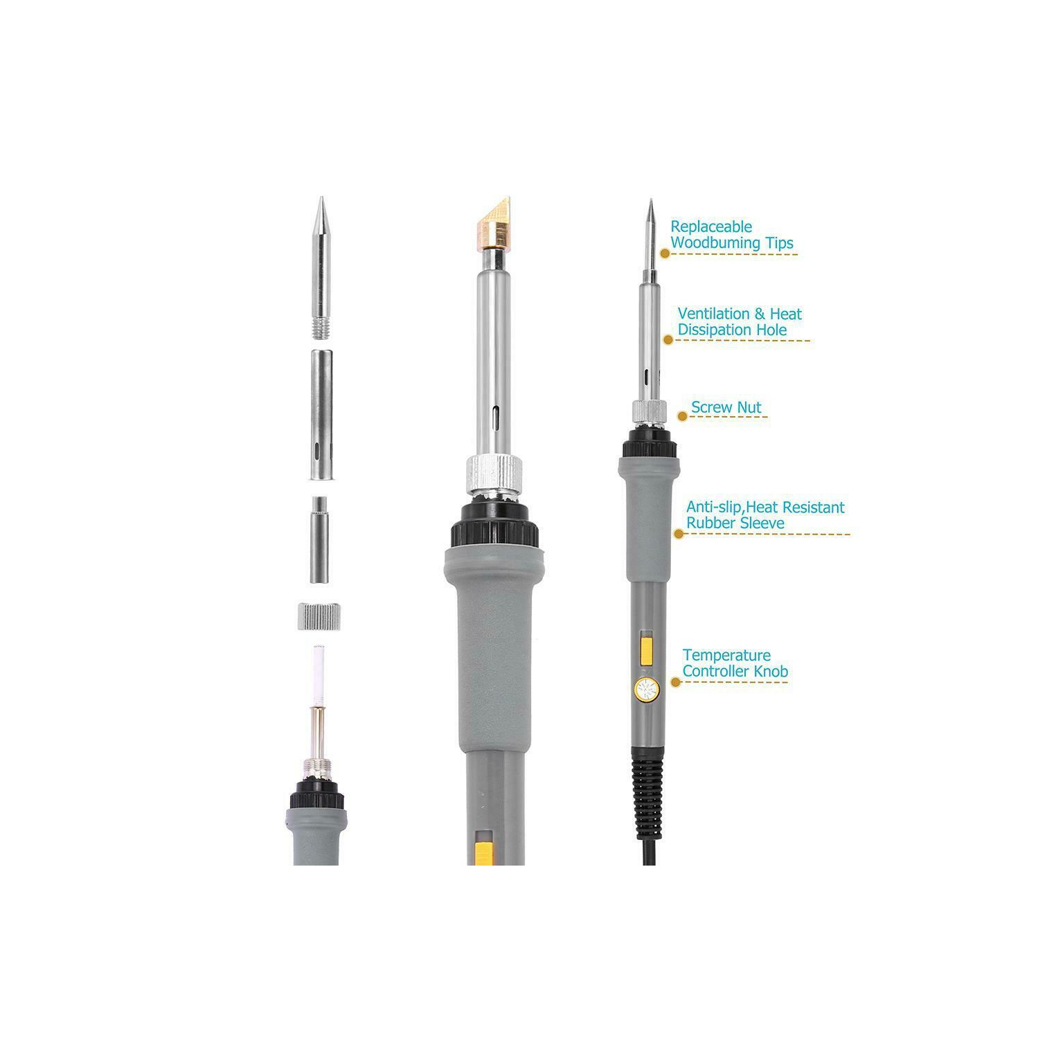 Adjustable Temperature Soldering Iron Wood Burning Pyrography Tool Kit