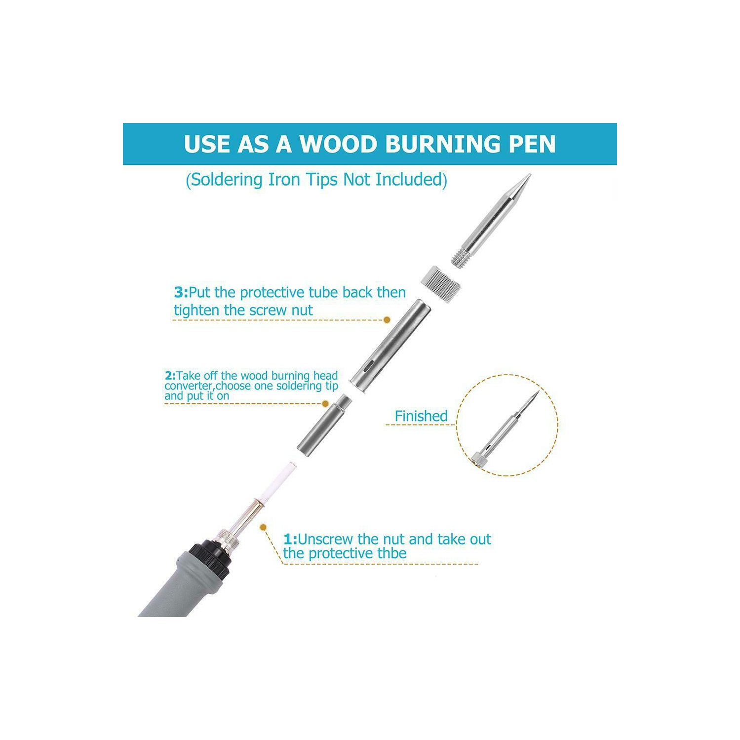 Adjustable Temperature Soldering Iron Wood Burning Pyrography Tool Kit