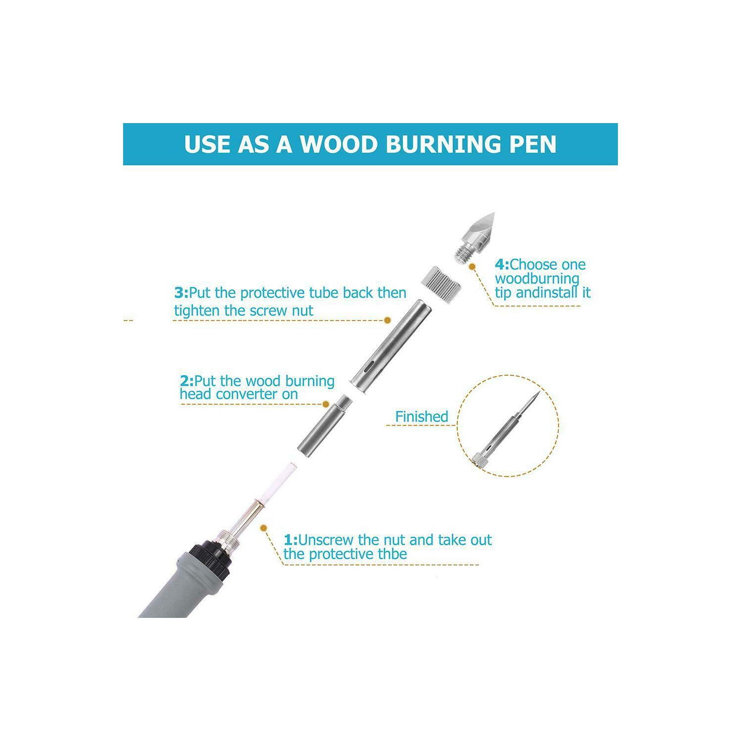 Adjustable Temperature Soldering Iron Wood Burning Pyrography Tool Kit