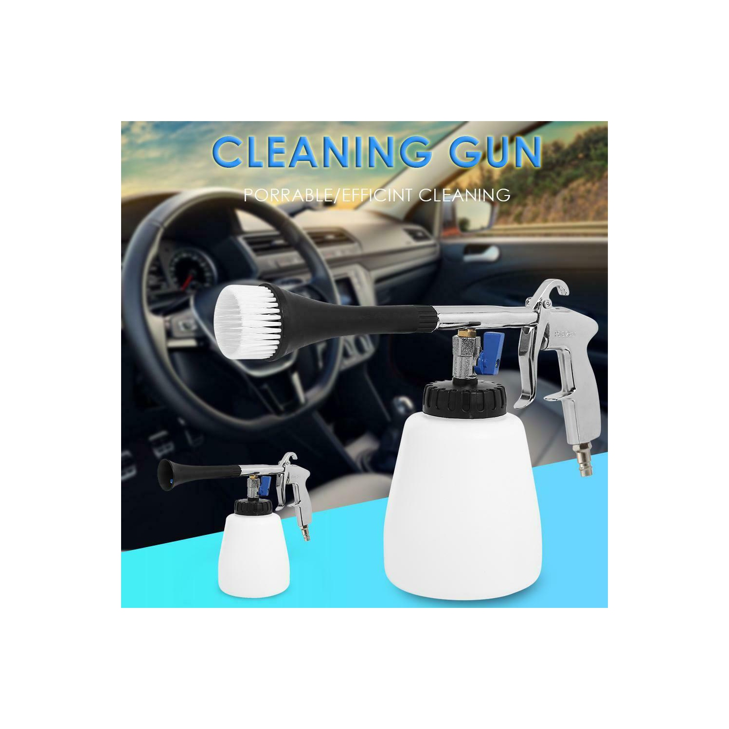 Lave-auto à haute pression pour le pistolet de nettoyage en profondeur intérieur fonctionnant à l'air