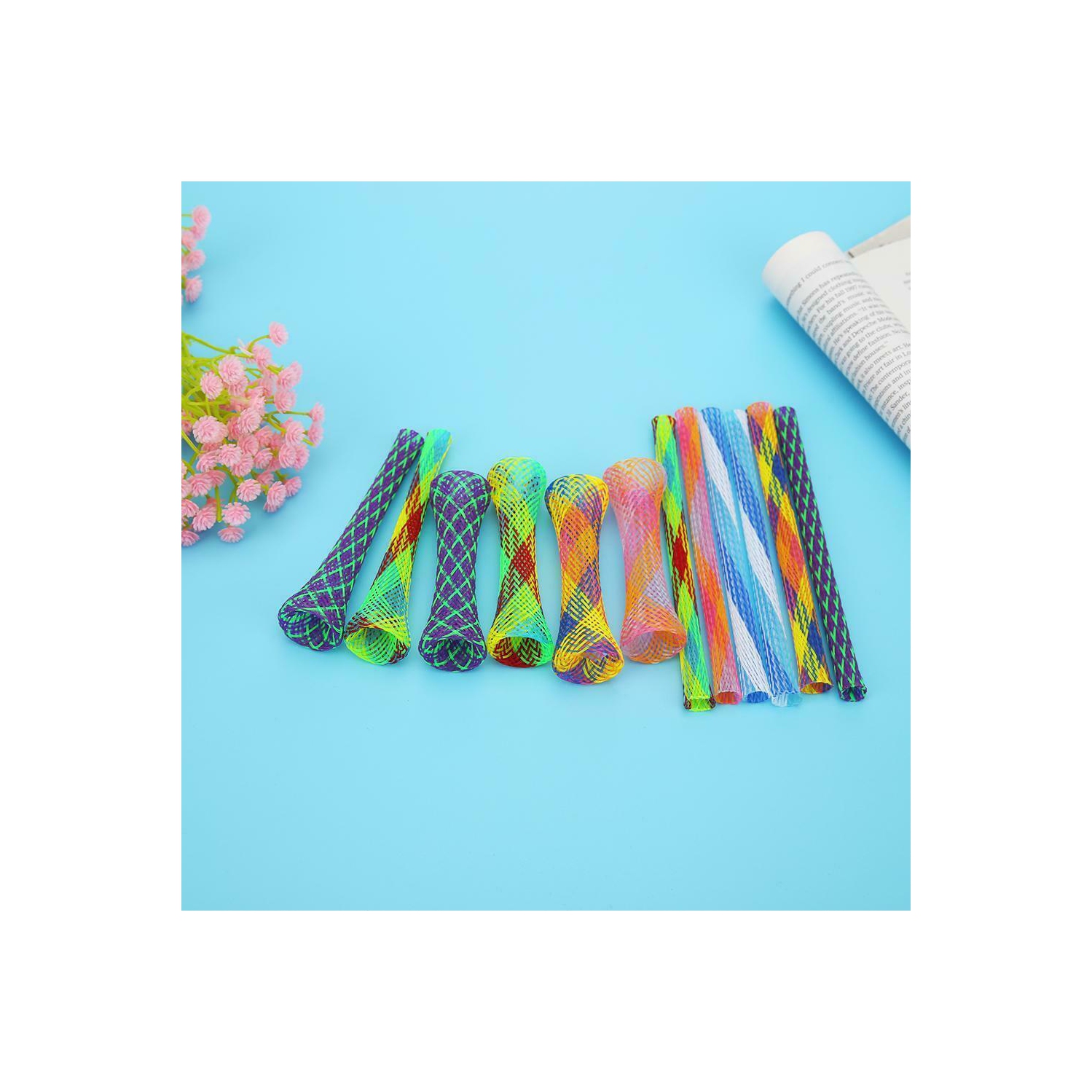 12 pièces jouets de printemps colorés flexibles en plastique pour chats jouets interactifs pour animaux de compagnie