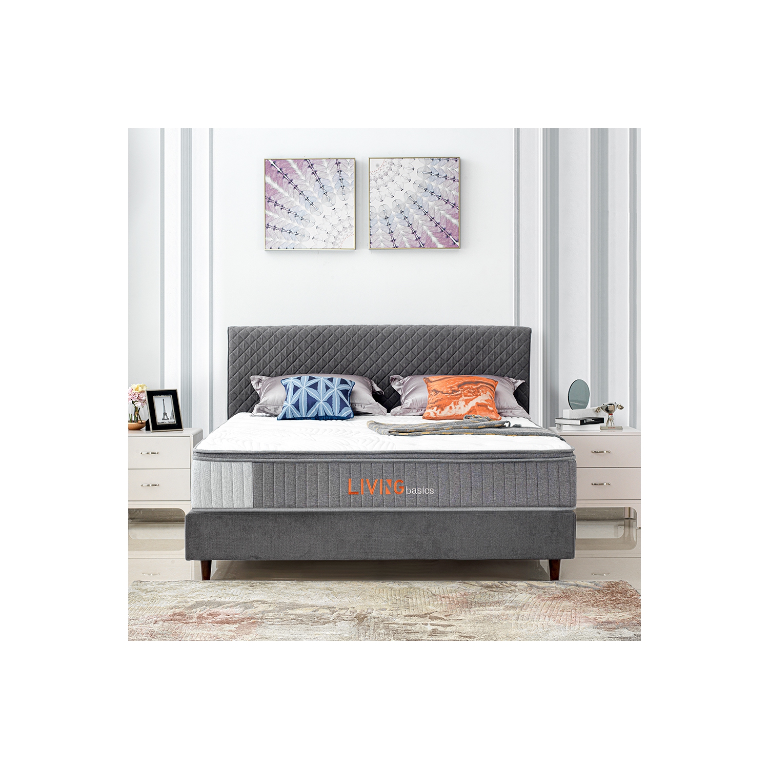 Queen Size Memory Foam Mattresses 10 Inch Pocket Spring Mattress for Back Pain Relief /Motion Isolation & Cool Sleep