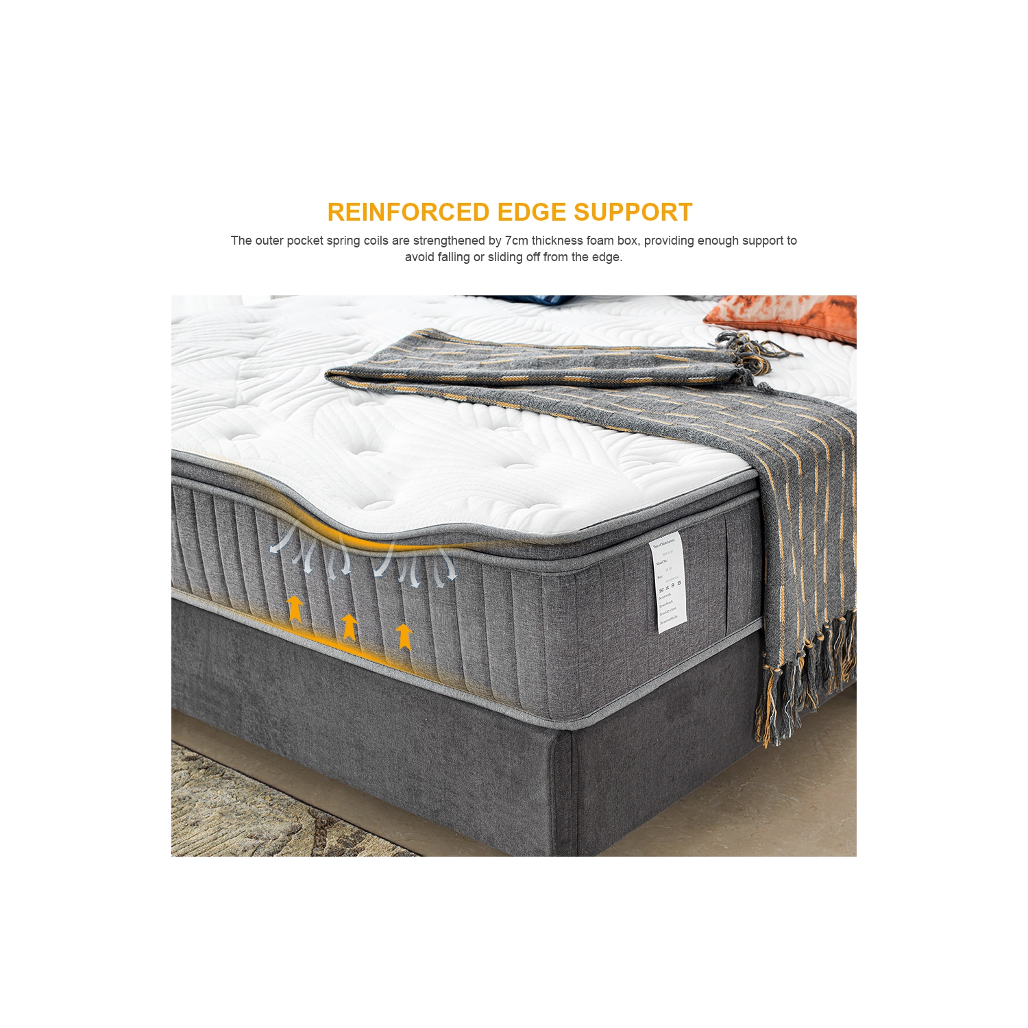 Queen Size Memory Foam Mattresses 10 Inch Pocket Spring Mattress for Back Pain Relief /Motion Isolation & Cool Sleep