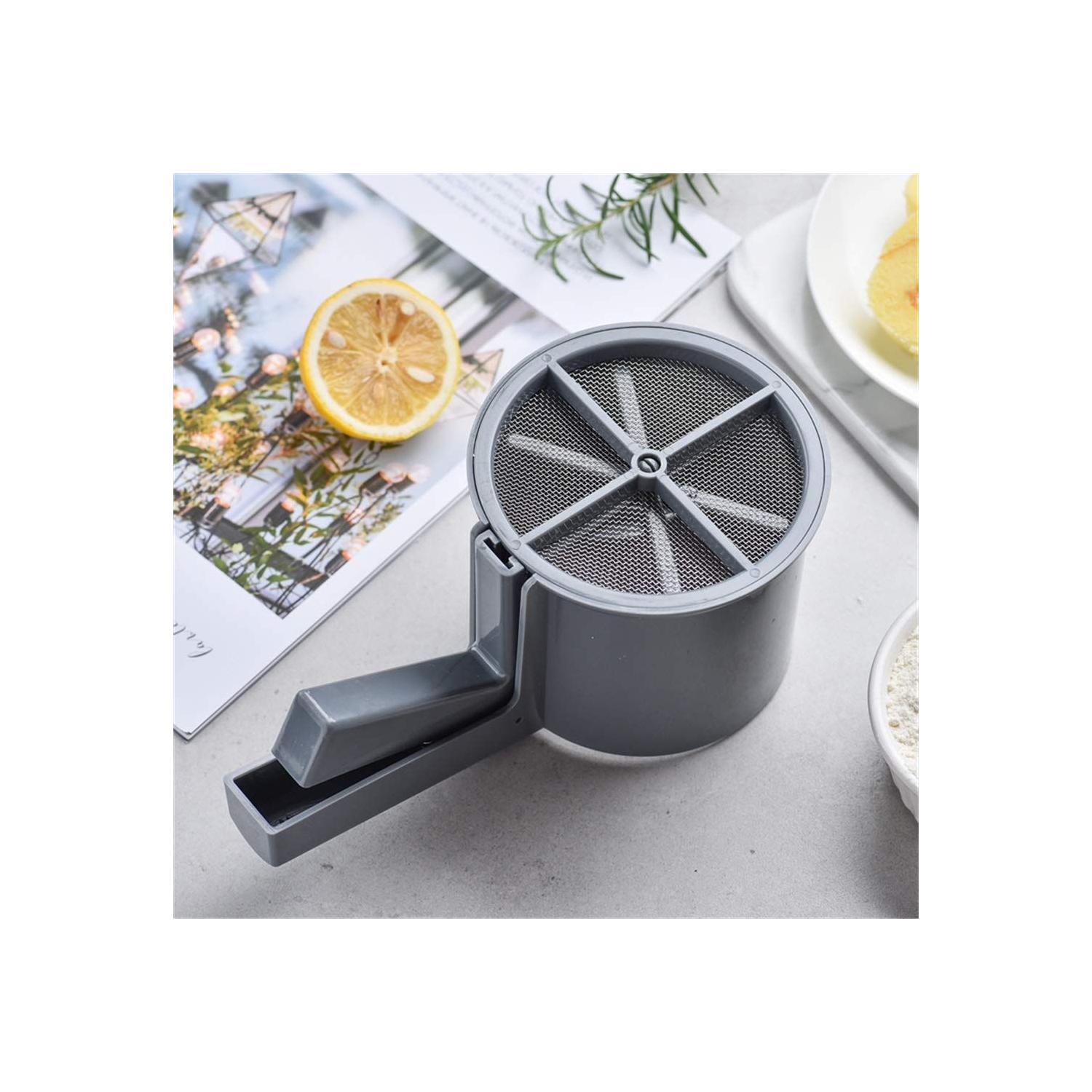 ISTAR Flour Sifter, Operated Flour Sifter, Handheld Sieve Flour Strainer, Fine Kitchen Cooking, Sieve Tools for Cooking/Pastry Baking Kitchen Utensil