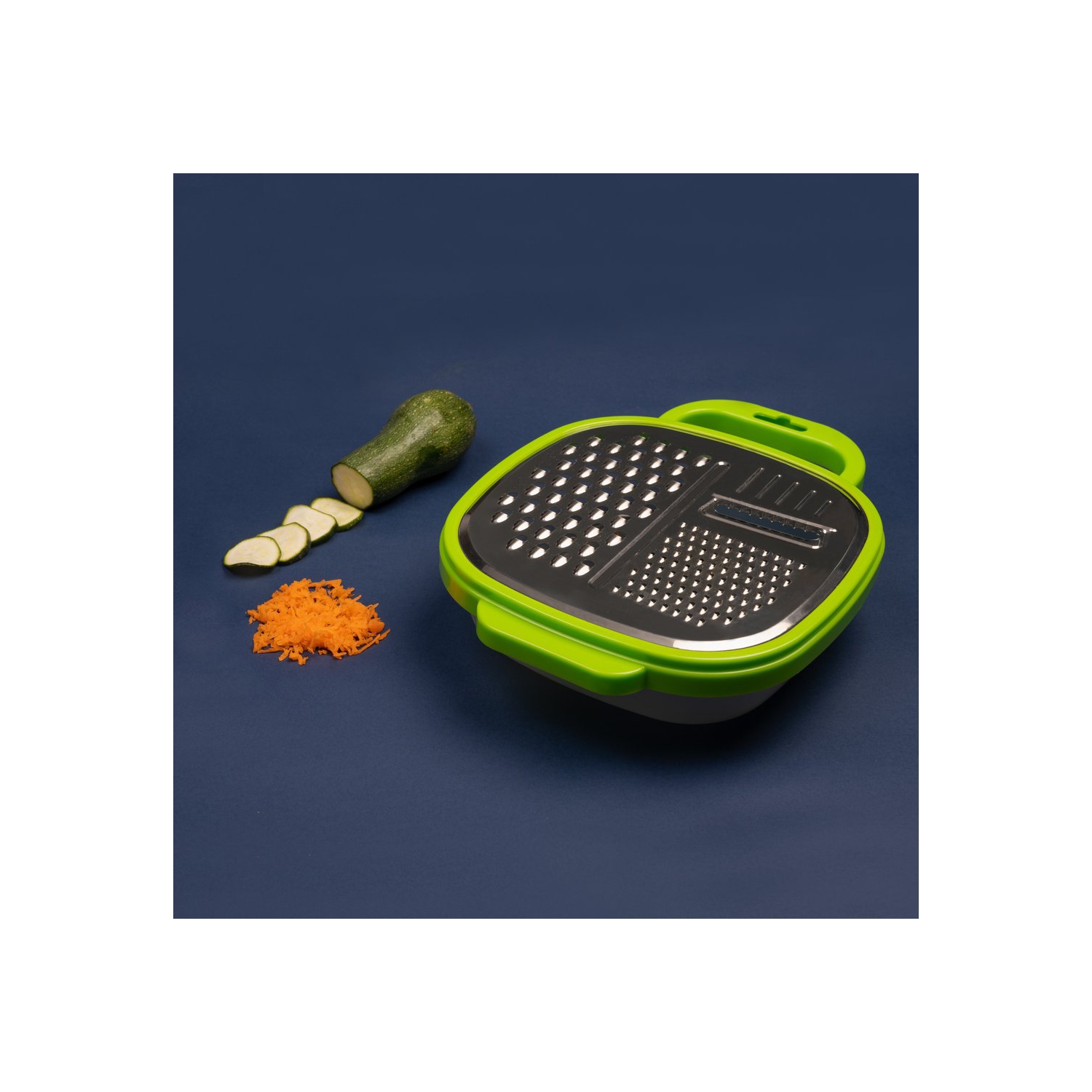 ISTAR 3 in 1 Stainless Steel Multicolour Blades Vegetables and Fruits Grater Slicer Peeler Kitchen Tool with Container Box