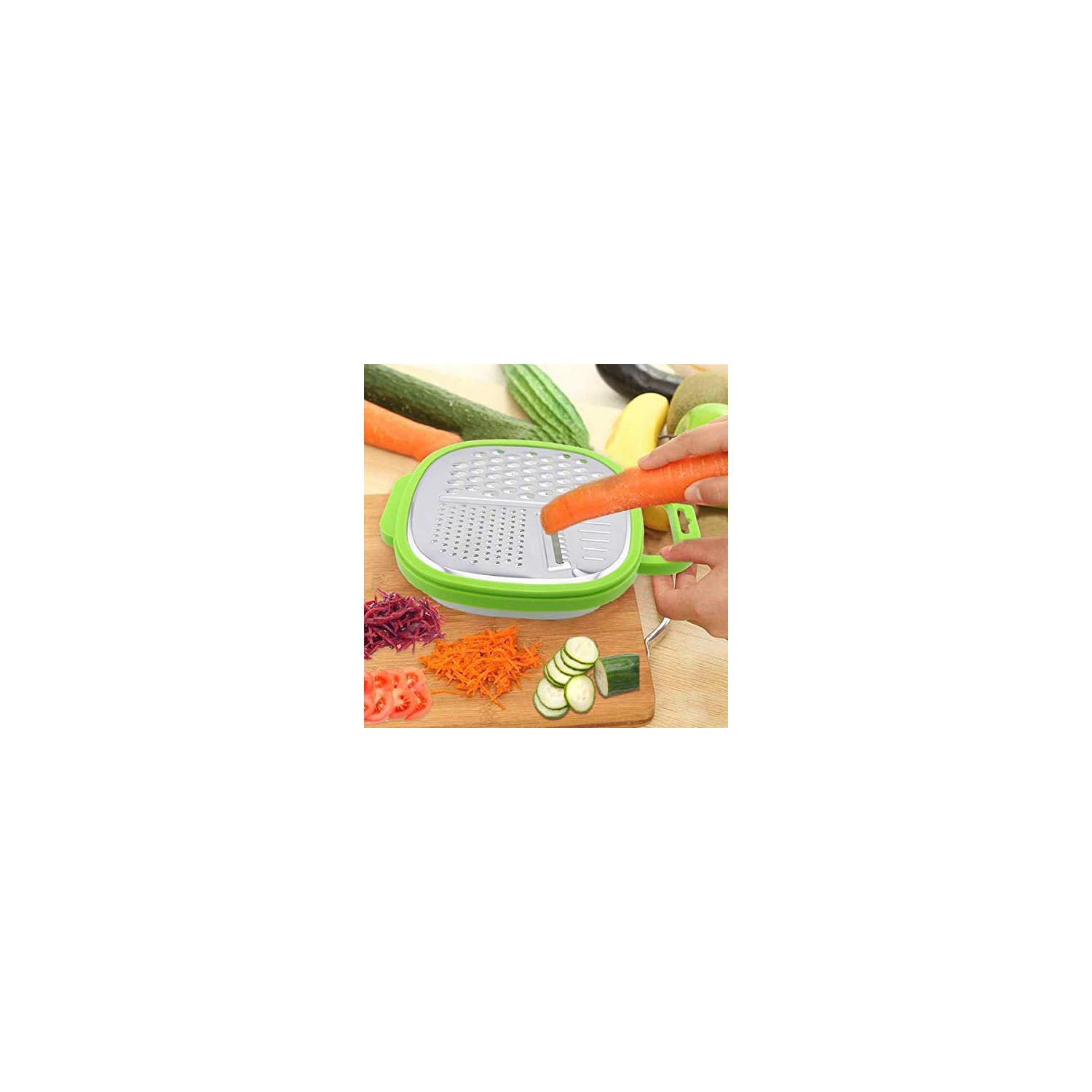 ISTAR 3 in 1 Stainless Steel Multicolour Blades Vegetables and Fruits Grater Slicer Peeler Kitchen Tool with Container Box