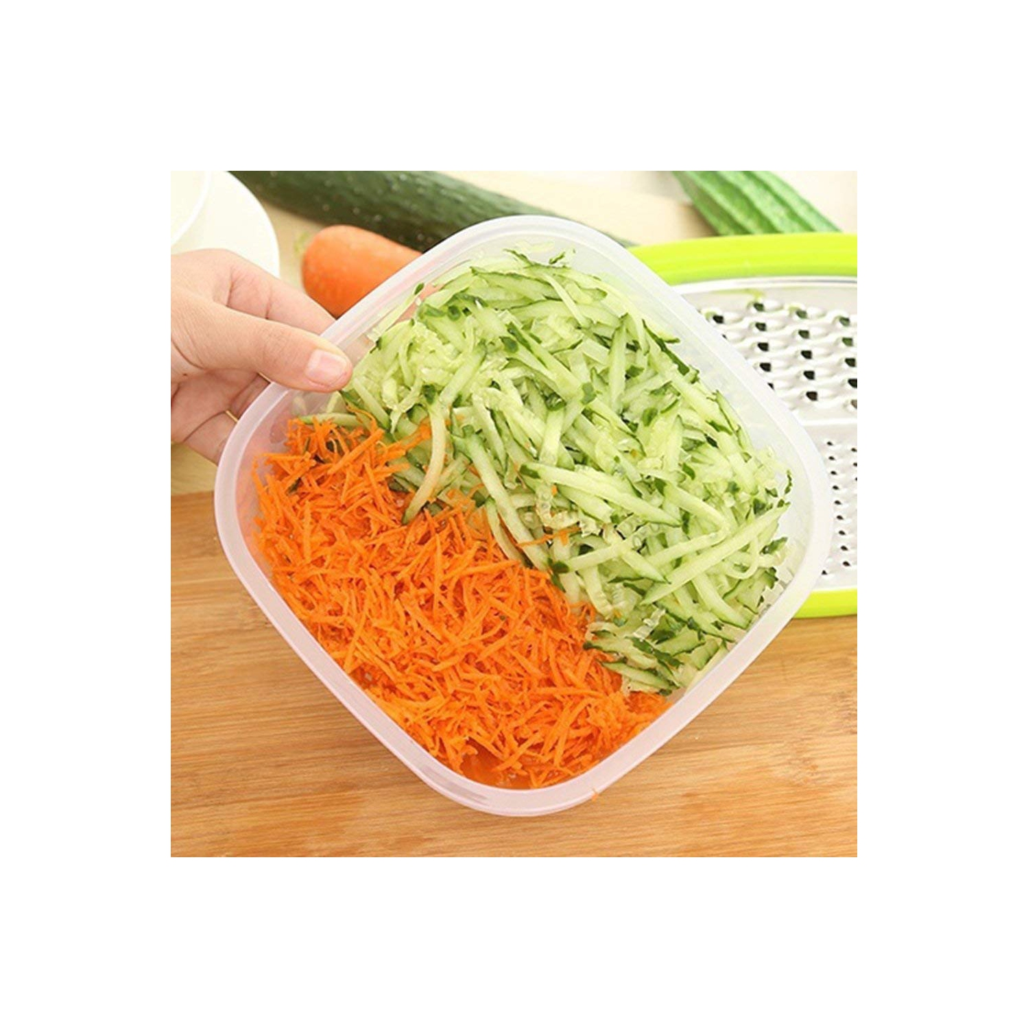 ISTAR 3 in 1 Stainless Steel Multicolour Blades Vegetables and Fruits Grater Slicer Peeler Kitchen Tool with Container Box