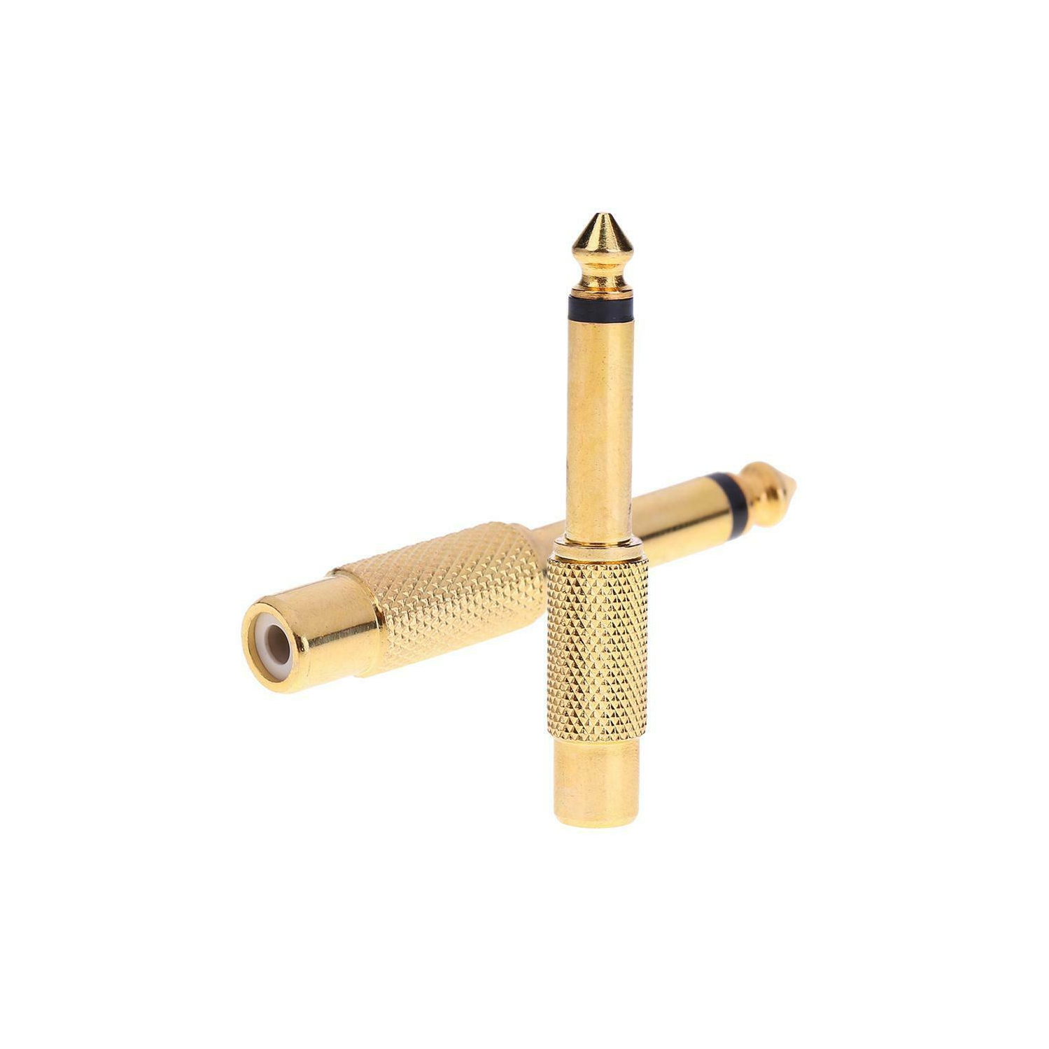 1 connecteur d’adaptateur audio mono mâle vers RCA femelle de 6,35 mm 1/4 po