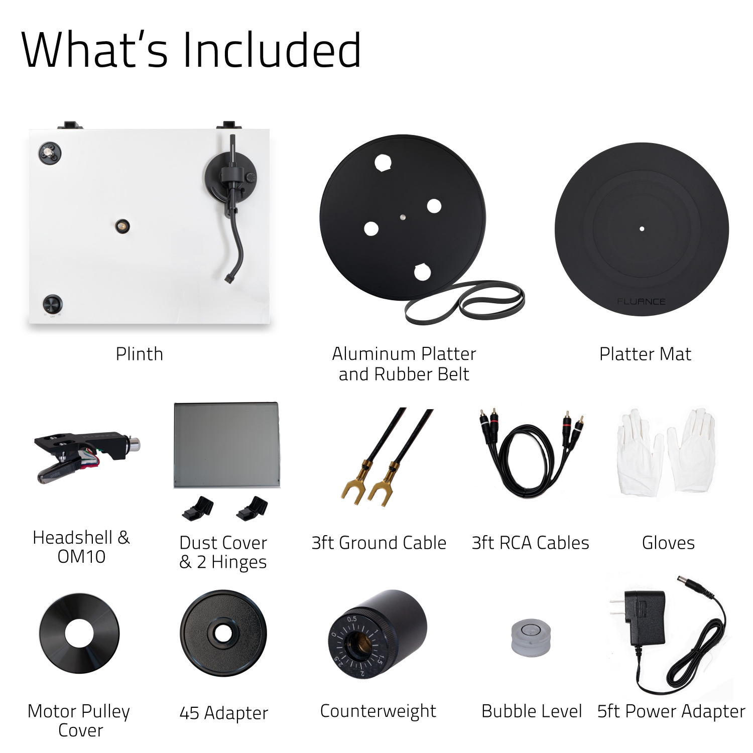 Tourne-disque haute fidélité en vinyle RT82 de Fluance avec cartouche Ortofon OM10 et moteur de contrôle de la vitesse