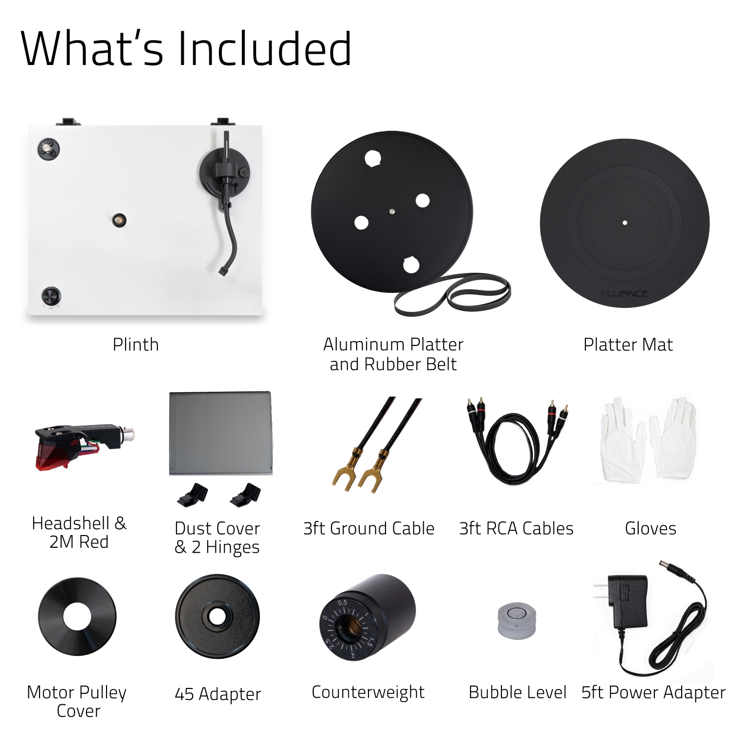 Tourne-disque haute fidélité en vinyle RT83 de Fluance avec cartouche rouge Ortofon 2M et moteur de contrôle de la vitesse