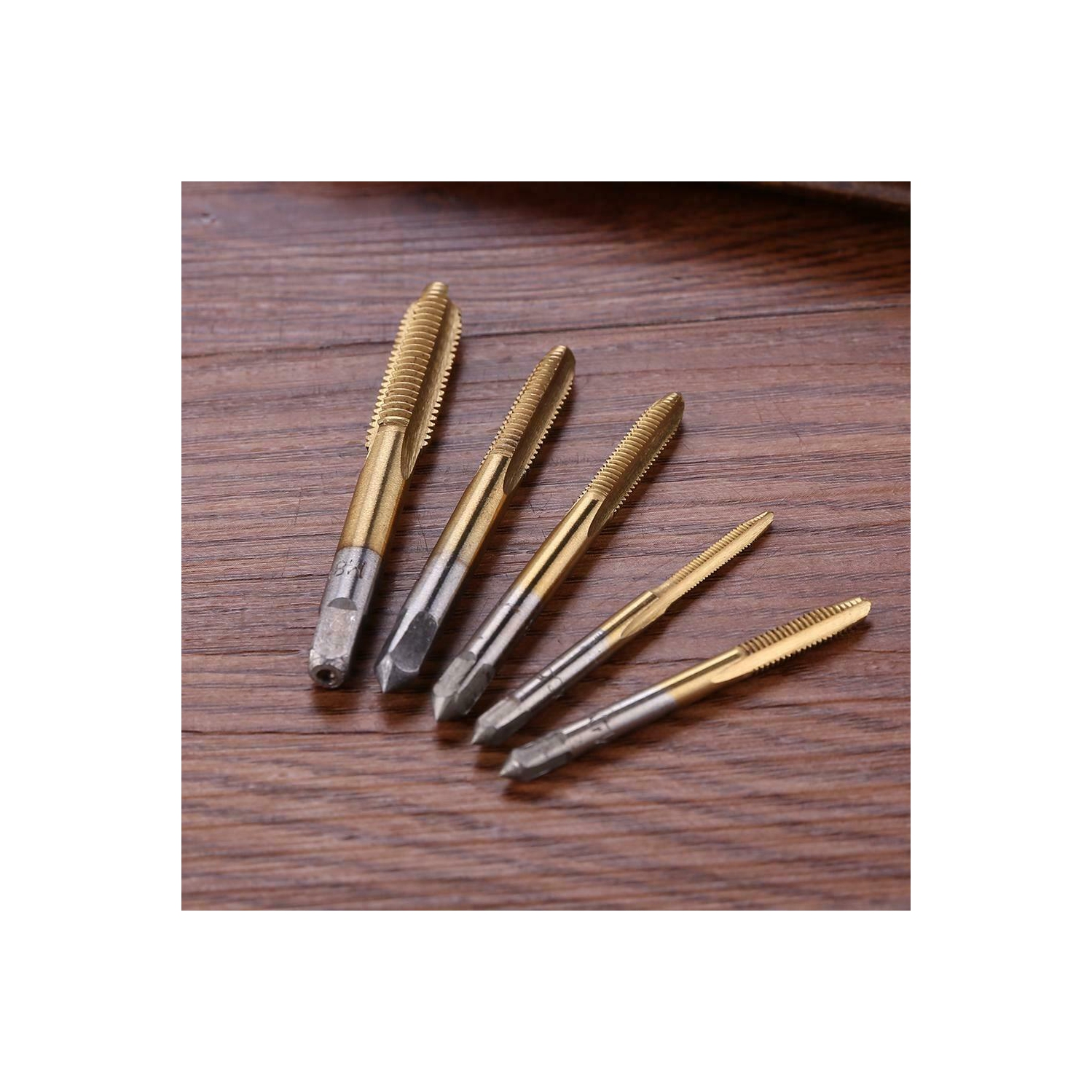 5 pièces/jeu de forets à vis à tige en titane HSS M3 M4 M5 M6 M8 Outils à main