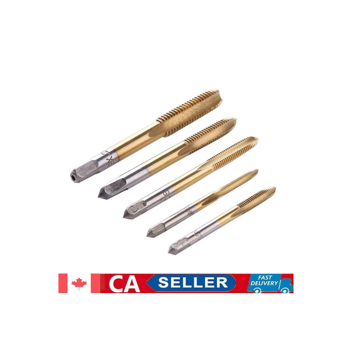 5 pièces/jeu de forets à vis à tige en titane HSS M3 M4 M5 M6 M8 Outils à main