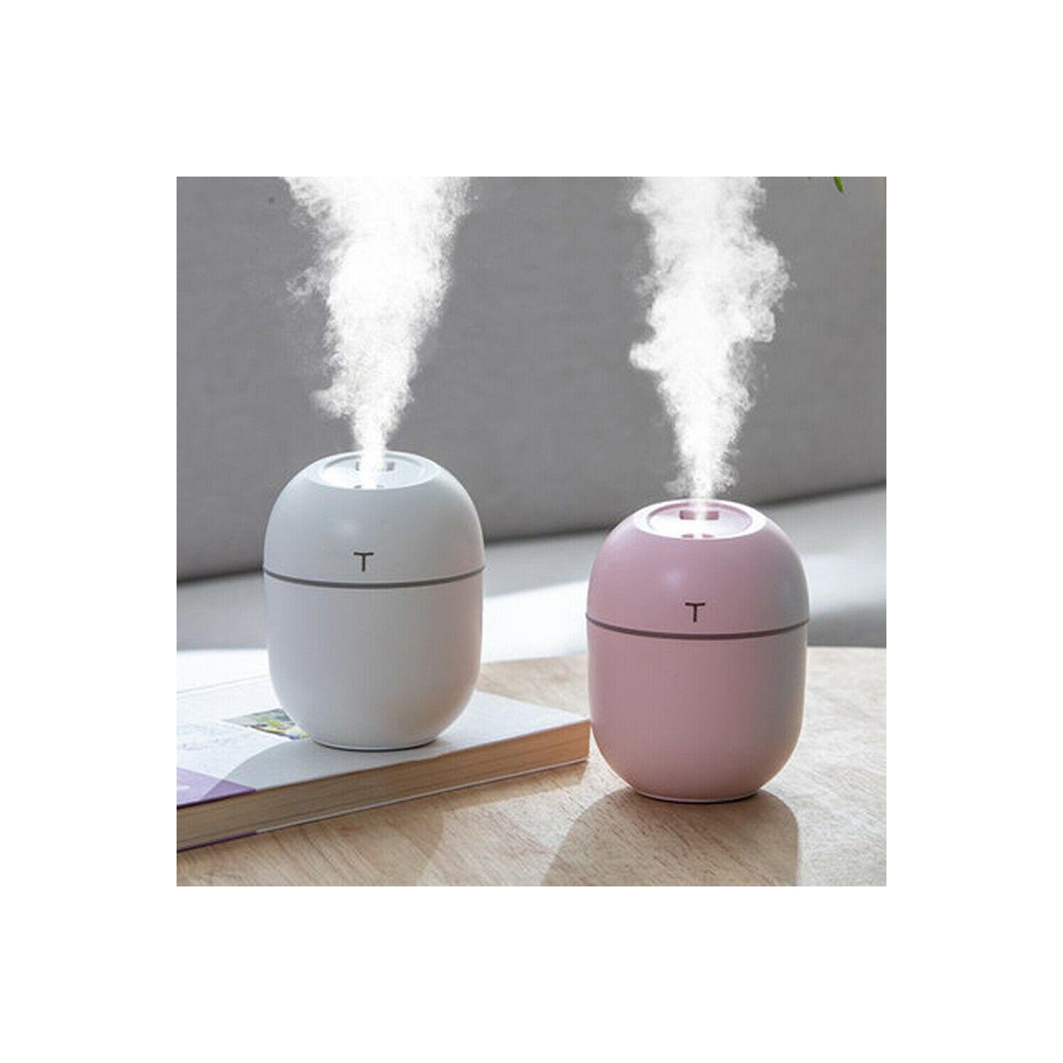 Mini humidificateur ultrasonique avec diffuseur d’huile essentielle de 220 ml avec lumière