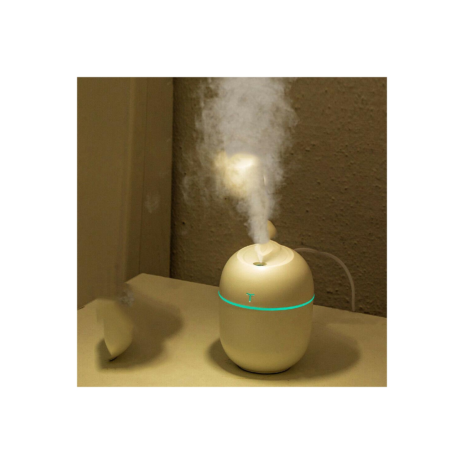Mini humidificateur ultrasonique avec diffuseur d’huile essentielle de 220 ml avec lumière