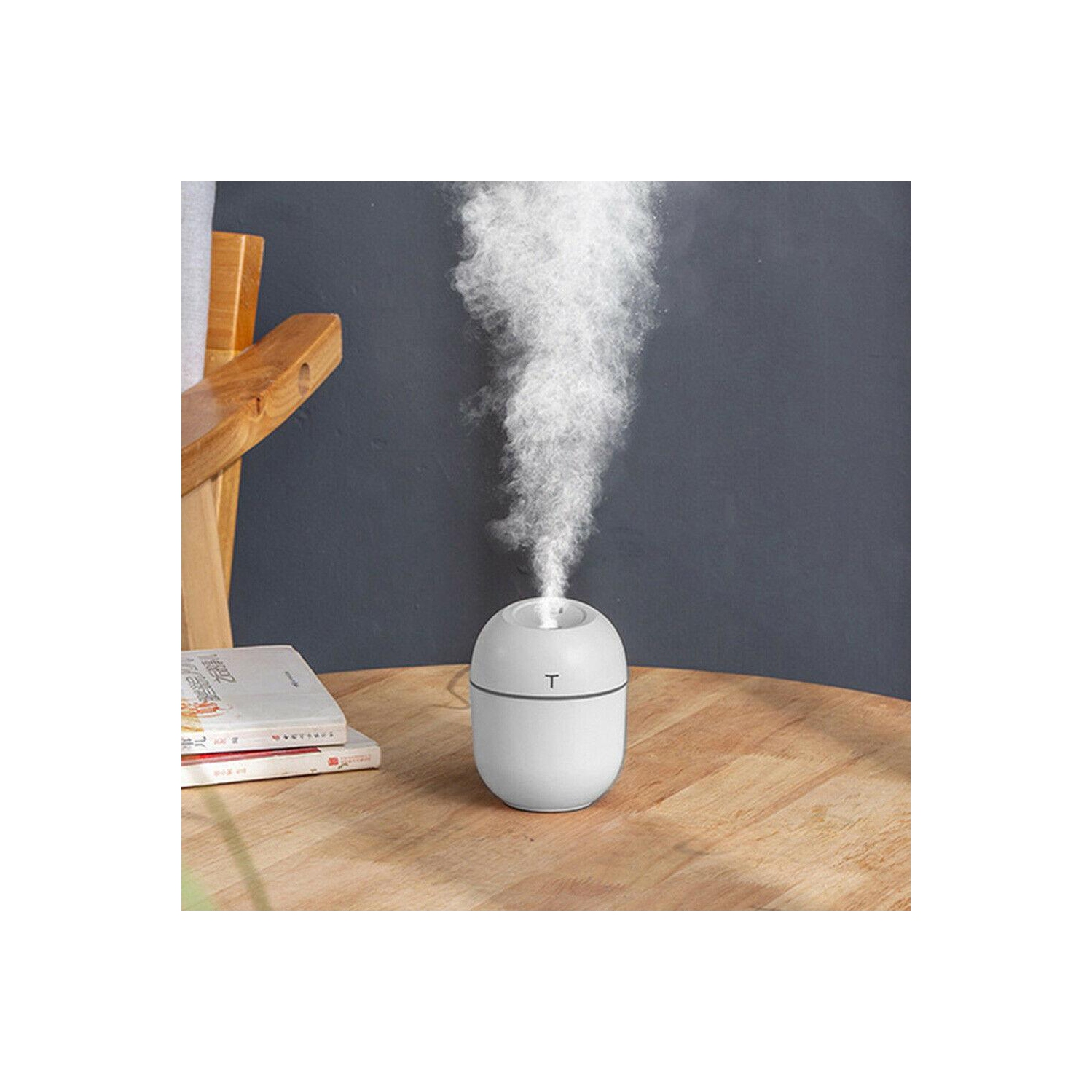 Mini humidificateur ultrasonique avec diffuseur d’huile essentielle de 220 ml avec lumière