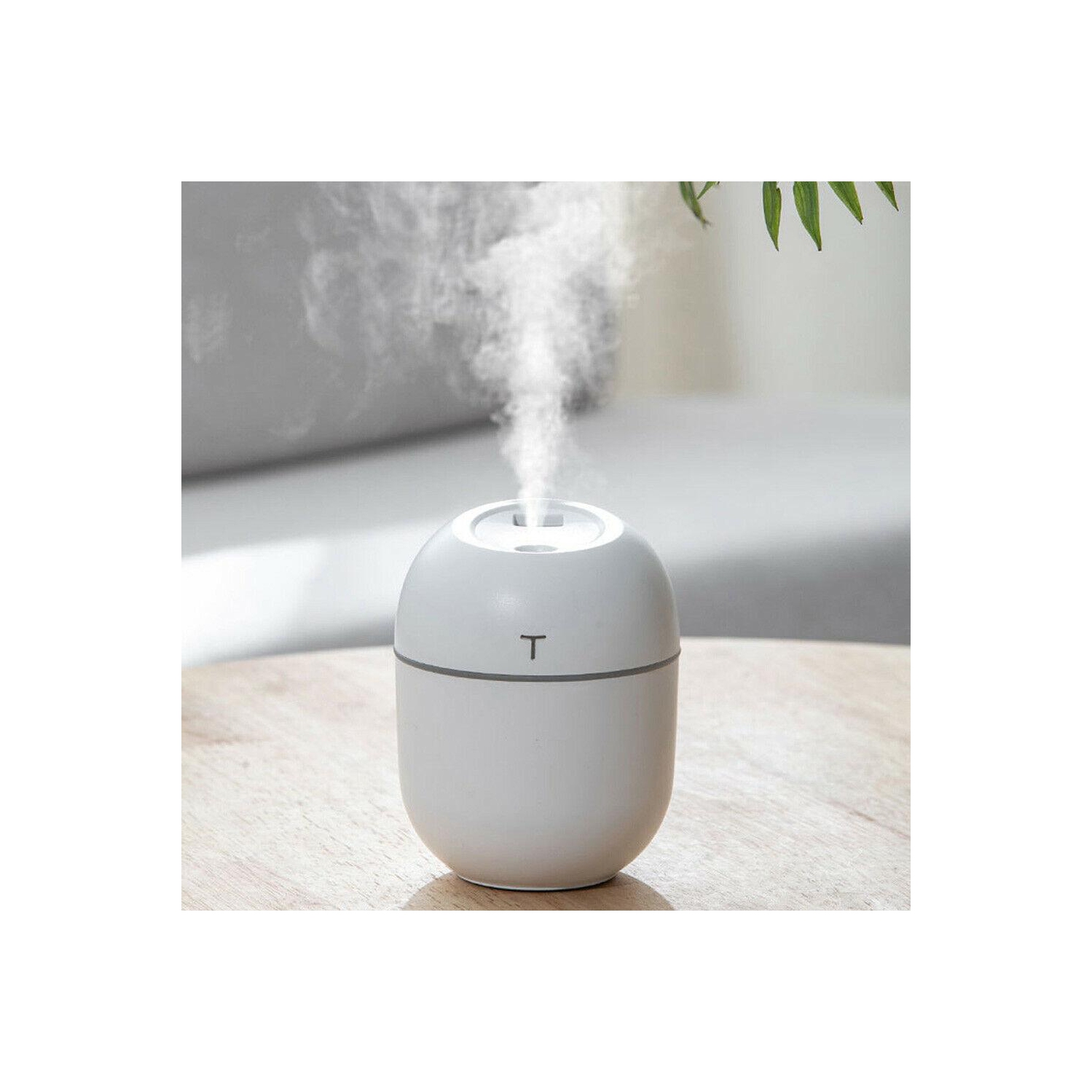Mini humidificateur ultrasonique avec diffuseur d’huile essentielle de 220 ml avec lumière