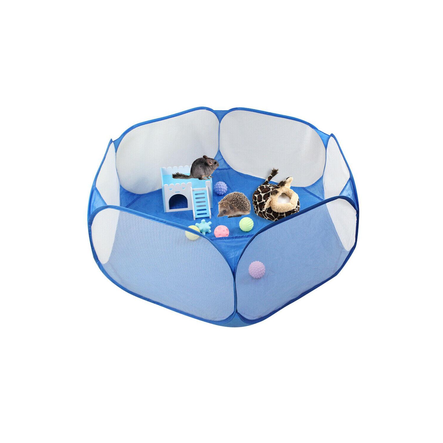 Foldable Pet Fence Game Safe Playpen Animal Cage for Hamster Guinea Pig
