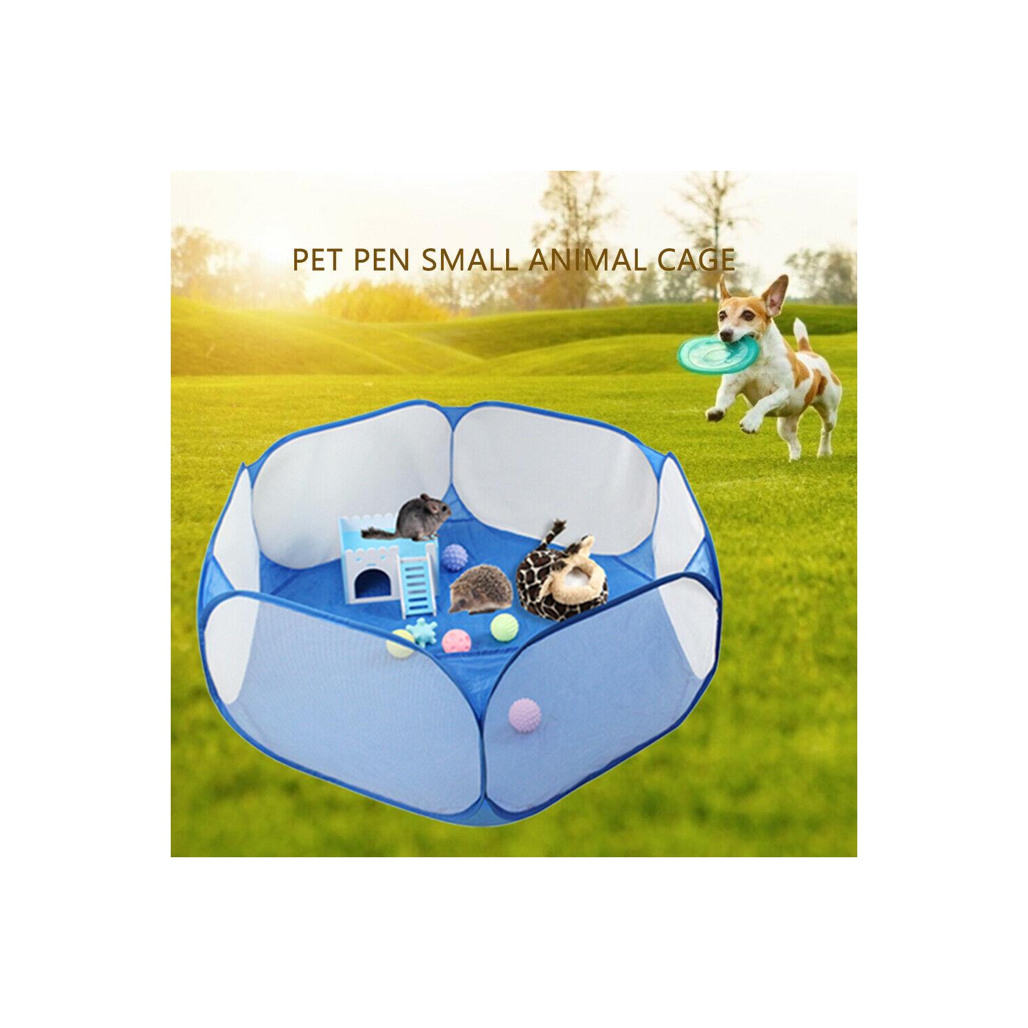 Foldable Pet Fence Game Safe Playpen Animal Cage for Hamster Guinea Pig