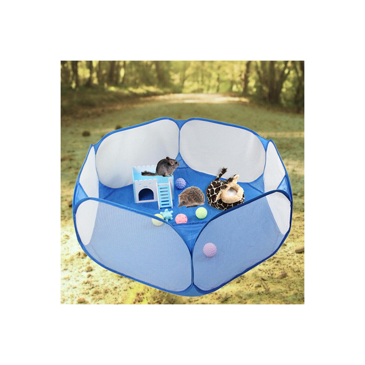 Foldable Pet Fence Game Safe Playpen Animal Cage for Hamster Guinea Pig